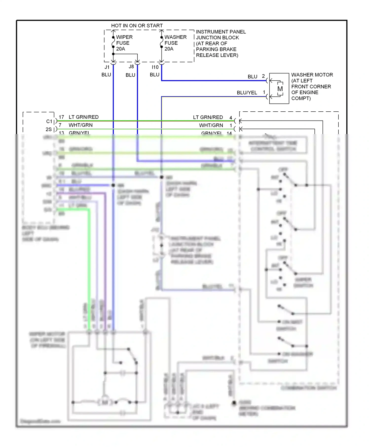 Lexus LS II (1994-2000) on washer switch wiring diagram  (1 of 1)