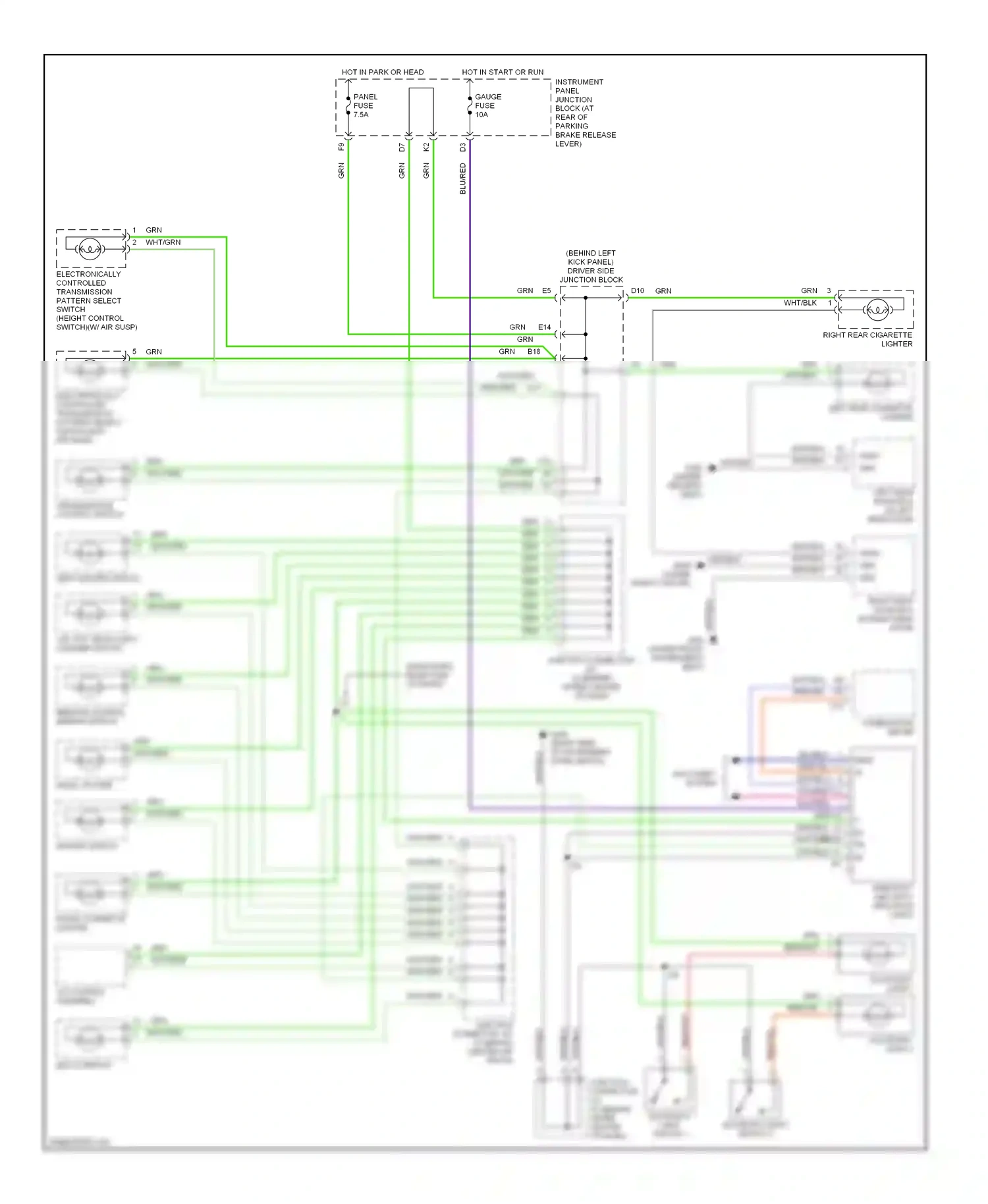Lexus LS II (1994-2000) panel fuse wiring diagram  (1 of 2)