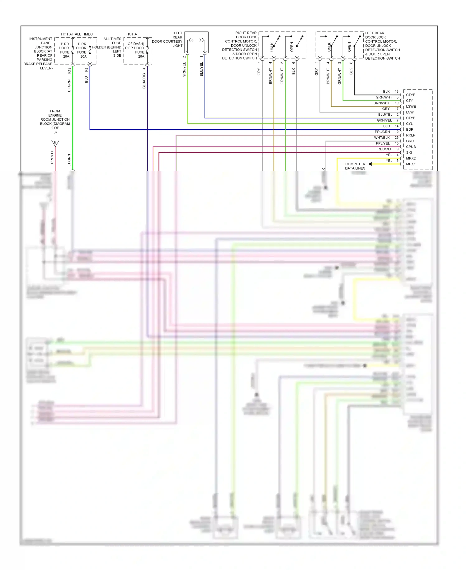 Lexus LS II (1994-2000) ppl/yel wiring diagram  (4 of 15)