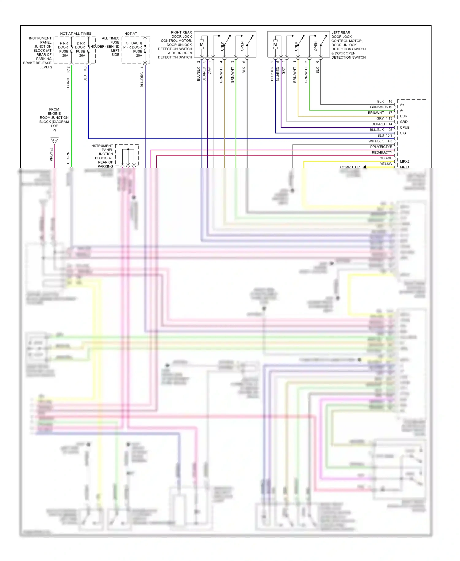 Lexus LS II (1994-2000) ppl/yel wiring diagram  (12 of 15)