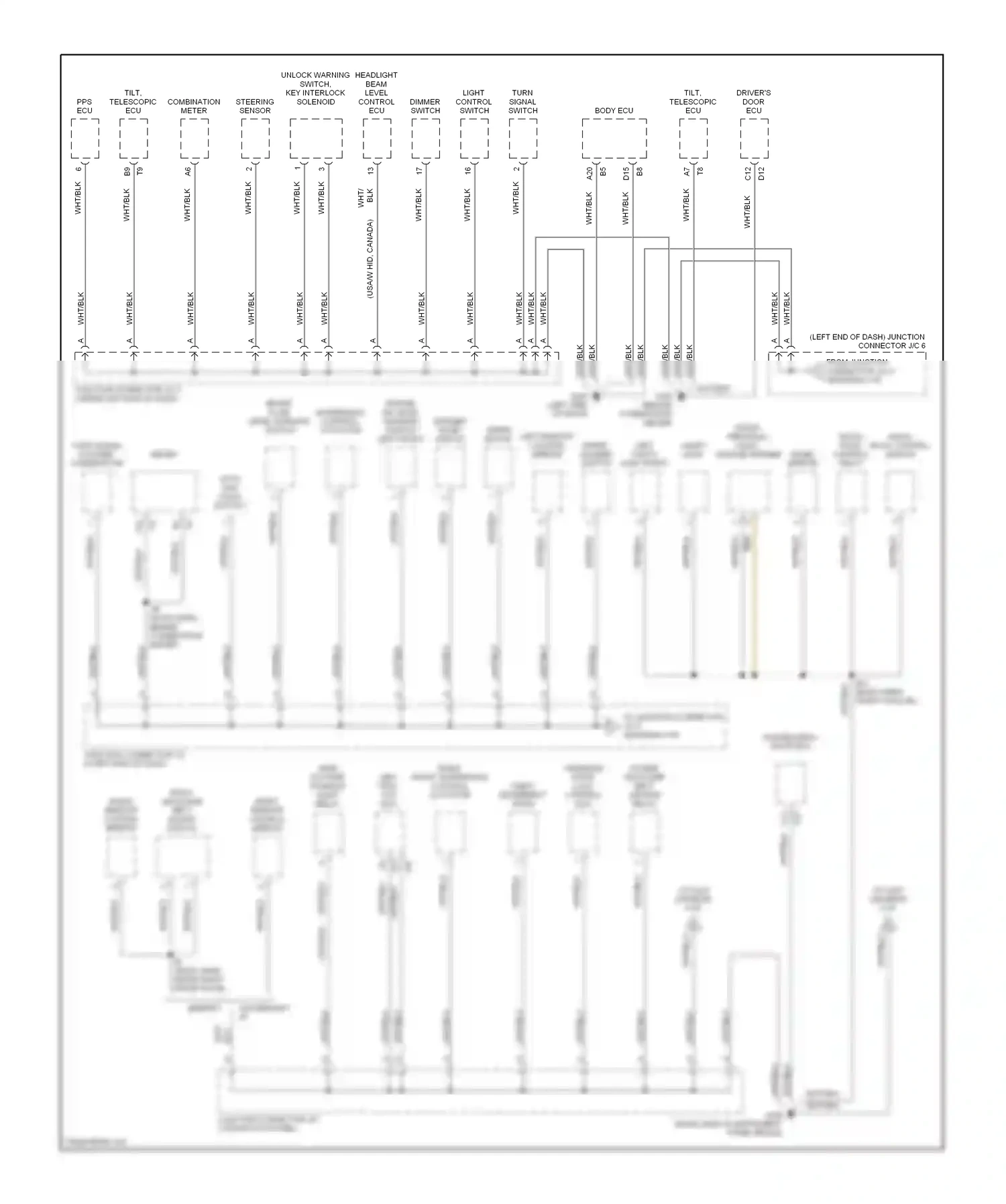 Lexus LS II (1994-2000) right remote control mirror wiring diagram  (3 of 4)