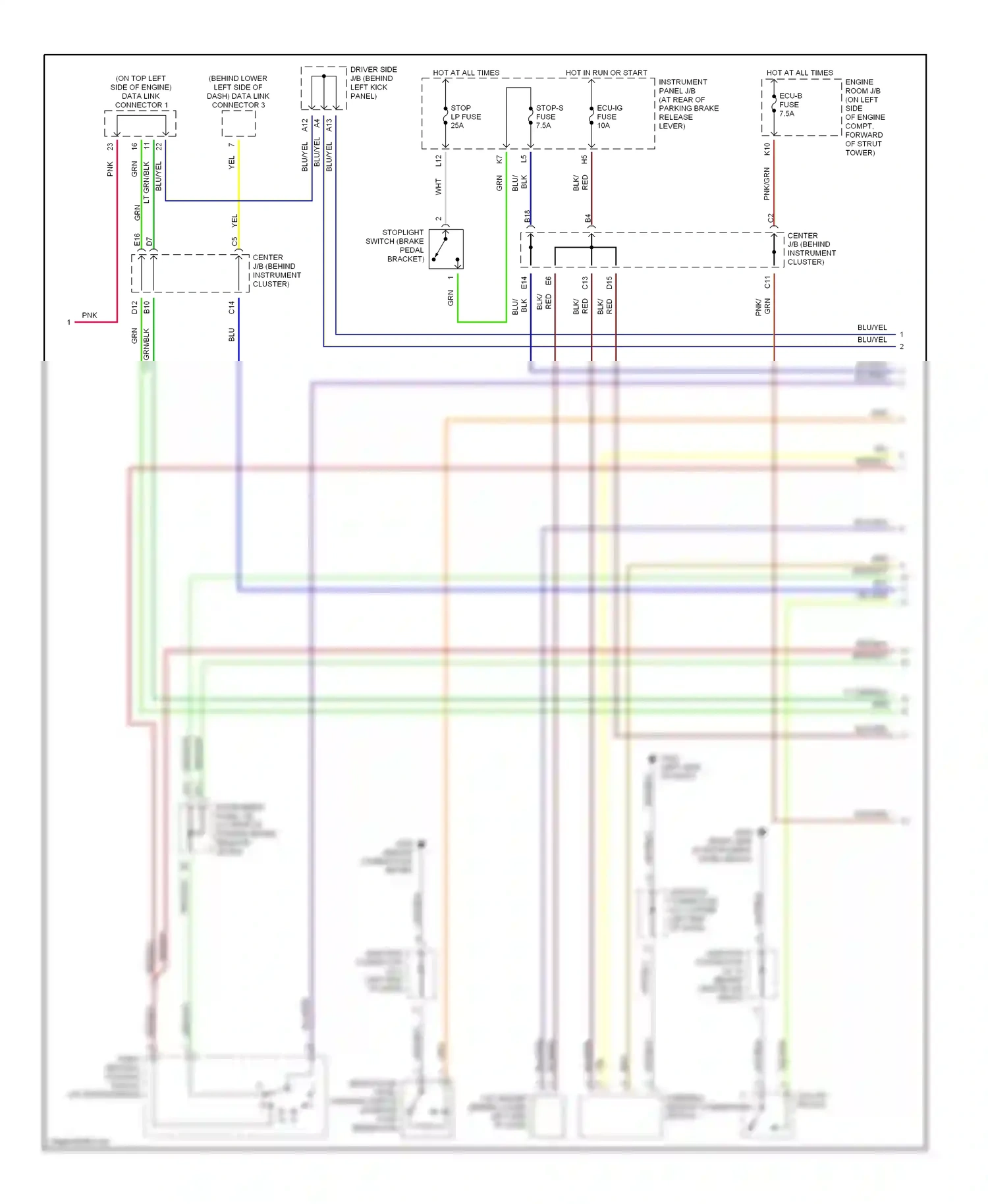 Lexus LS II (1994-2000) steering sensor (combination switch) wiring diagram  (1 of 1)