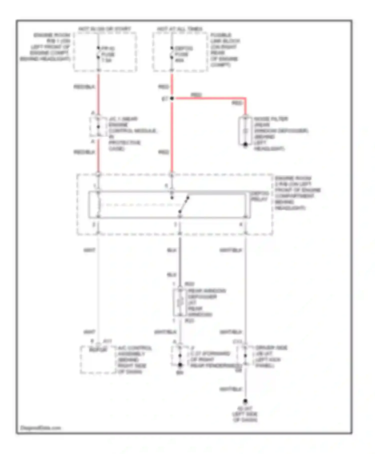 LS Lexus III facelift (2003-2006): Rear defogger circuit