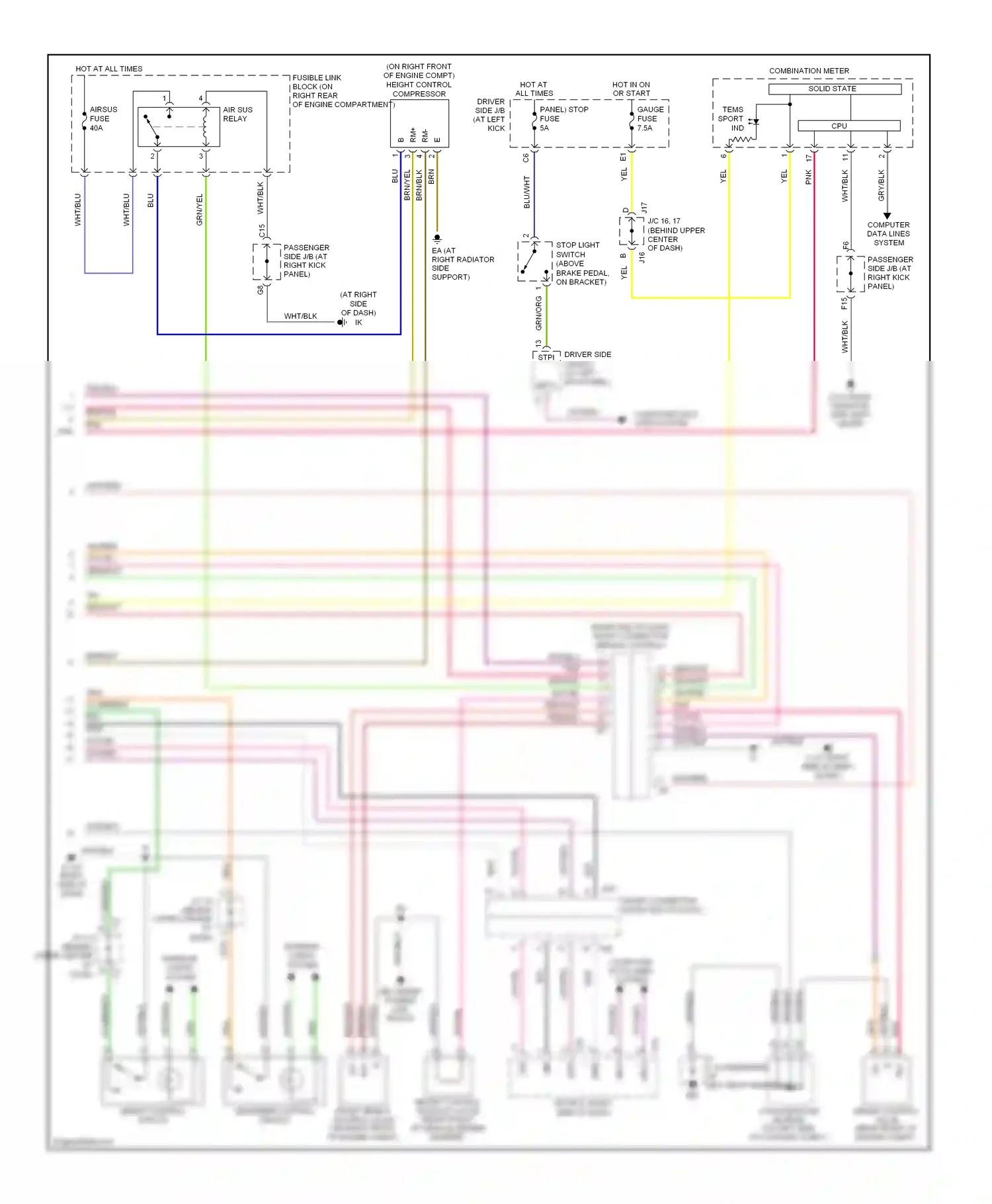 Lexus LS III facelift (2003-2006) absorber control switch wiring diagram  (1 of 1)