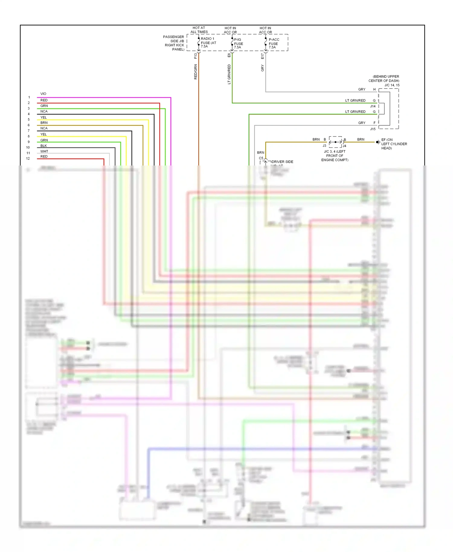 Lexus LS III facelift (2003-2006) combination meter wiring diagram  (18 of 25)