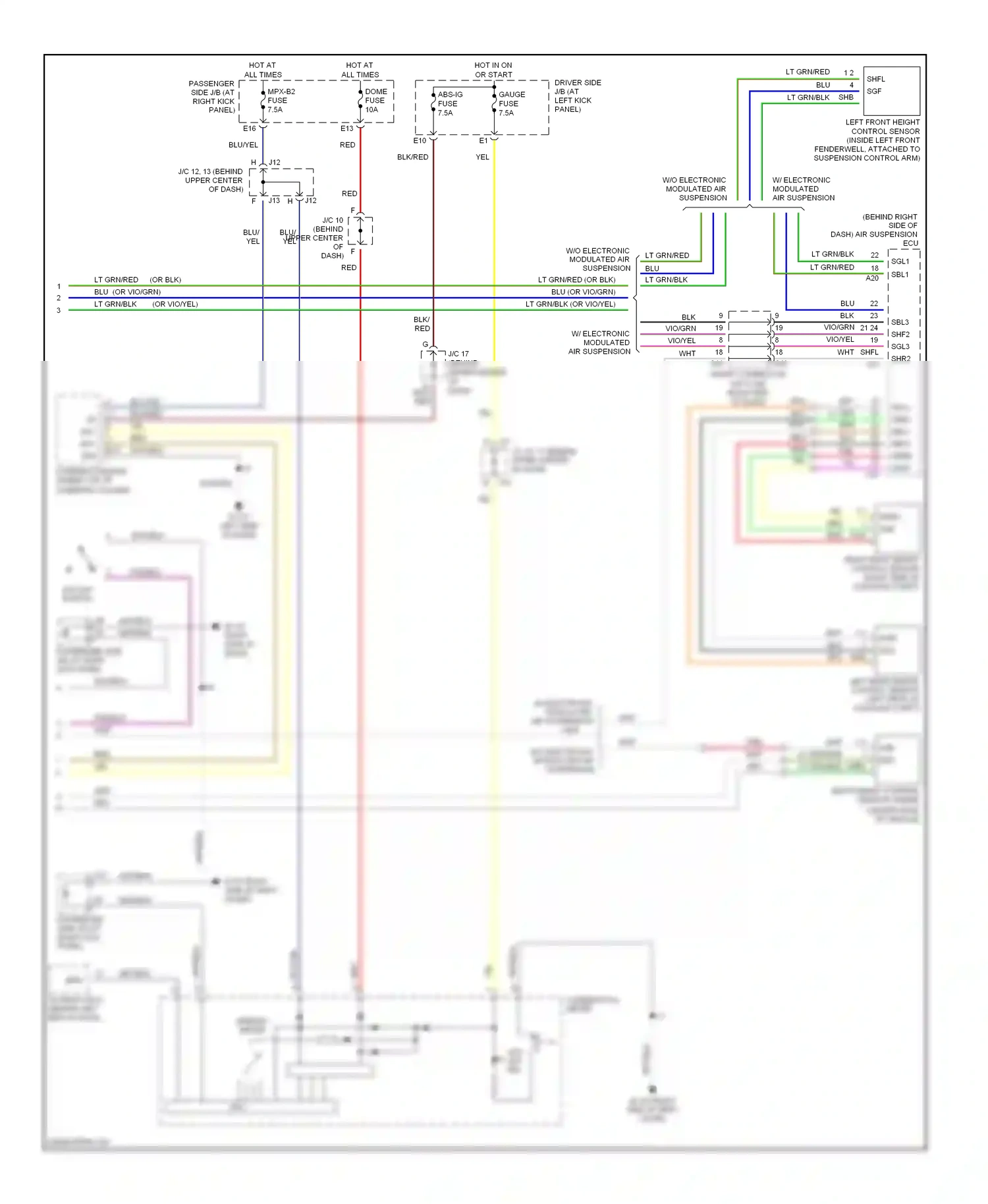 Lexus LS III facelift (2003-2006) combination meter wiring diagram  (11 of 25)
