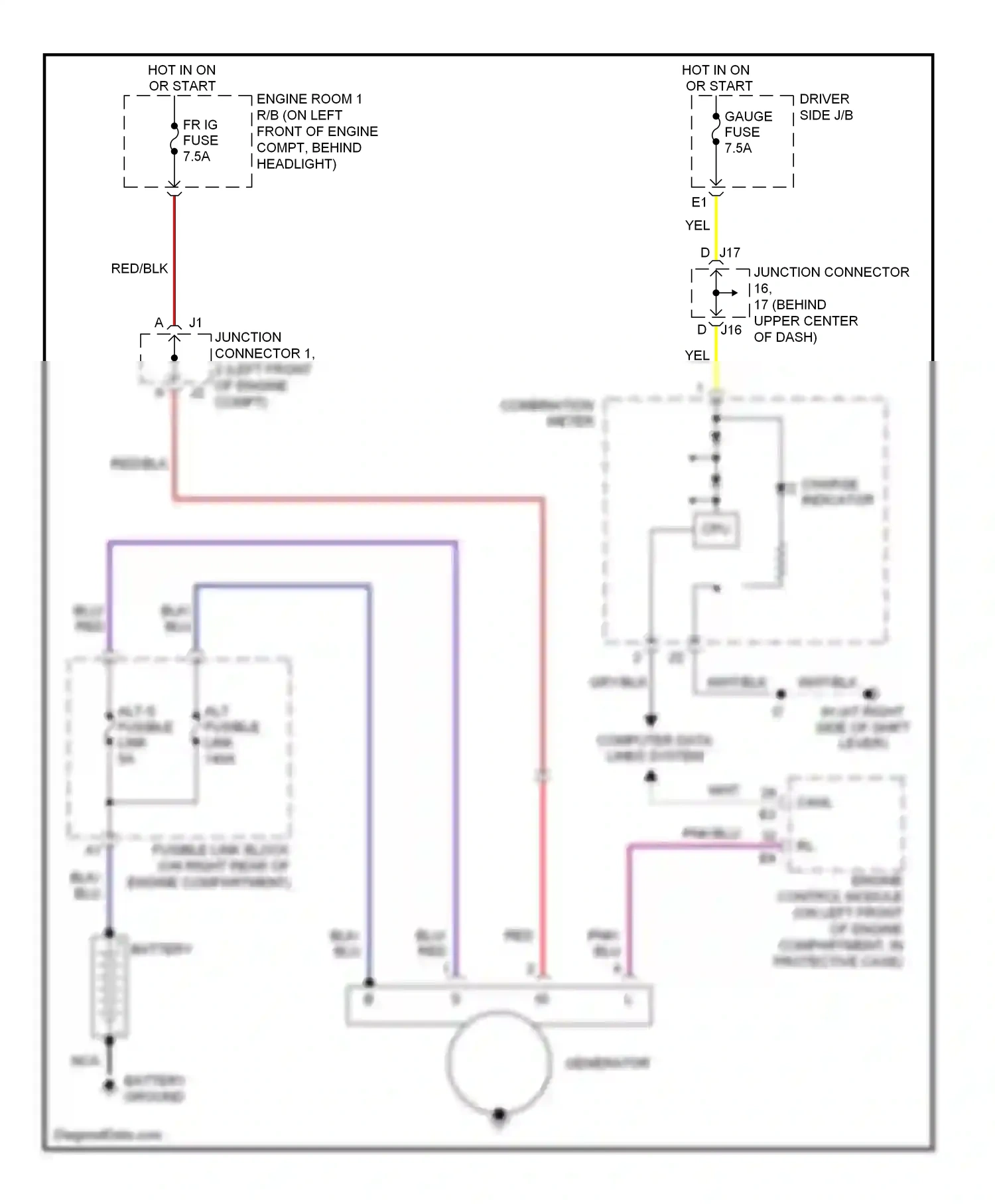 Lexus LS III facelift (2003-2006) combination meter wiring diagram  (22 of 25)