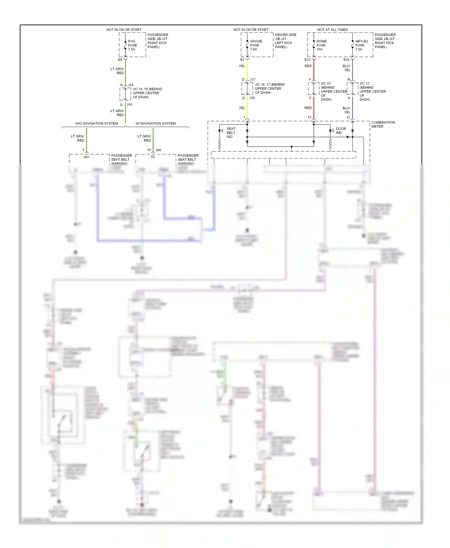 Lexus LS III facelift (2003-2006) combination meter wiring diagram  (25 of 25)