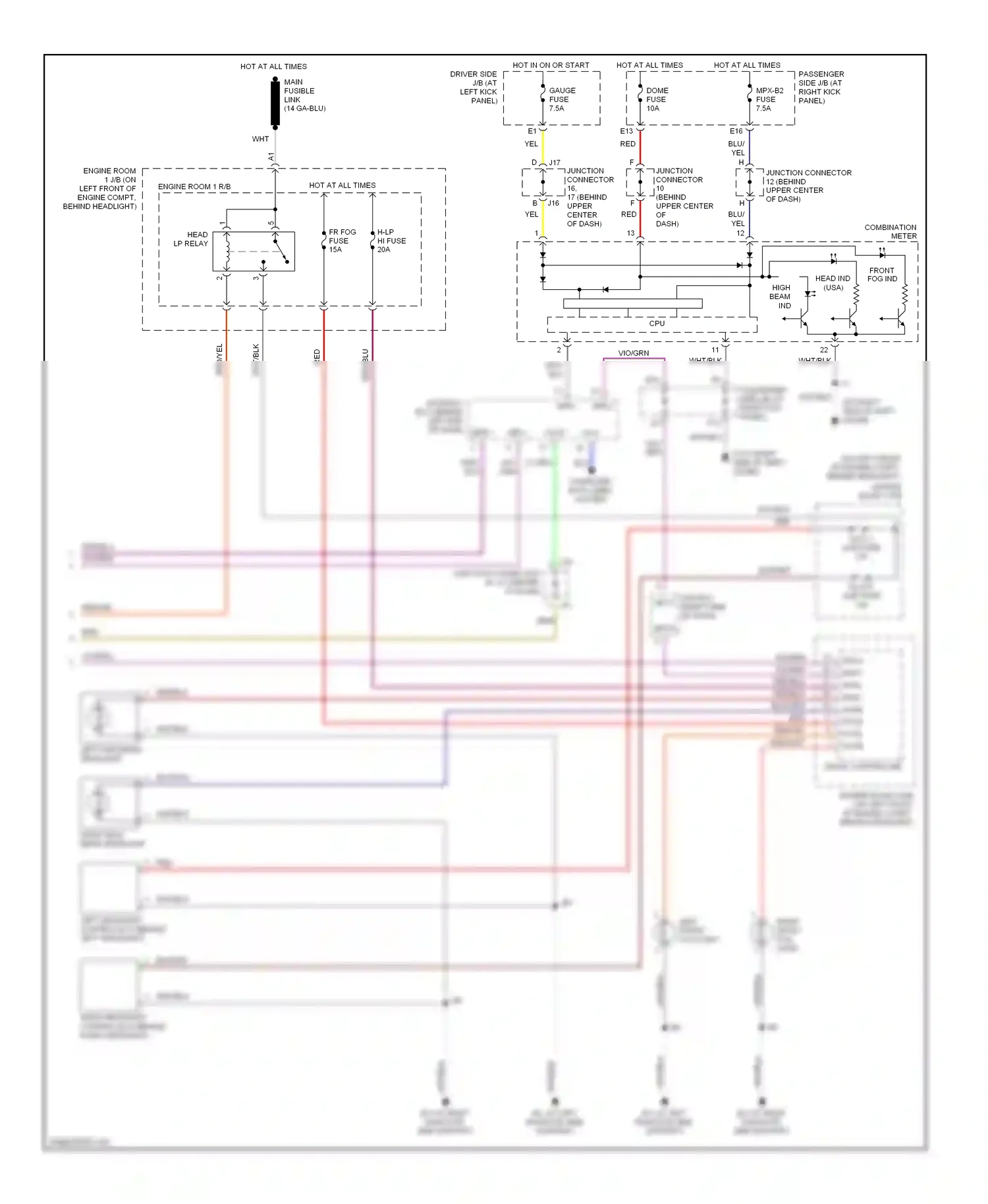 Lexus LS III facelift (2003-2006) combination meter wiring diagram  (15 of 25)