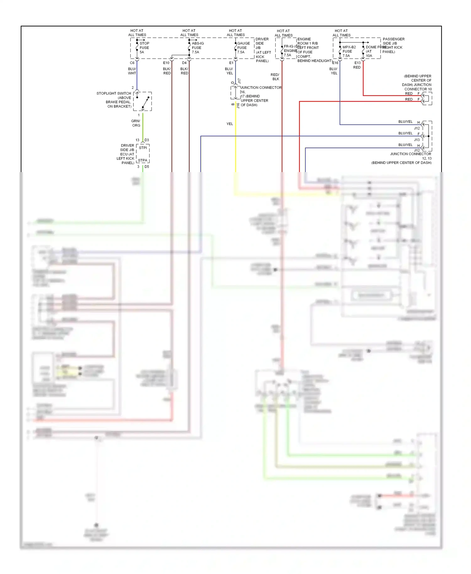 Lexus LS III facelift (2003-2006) combination meter wiring diagram  (1 of 25)