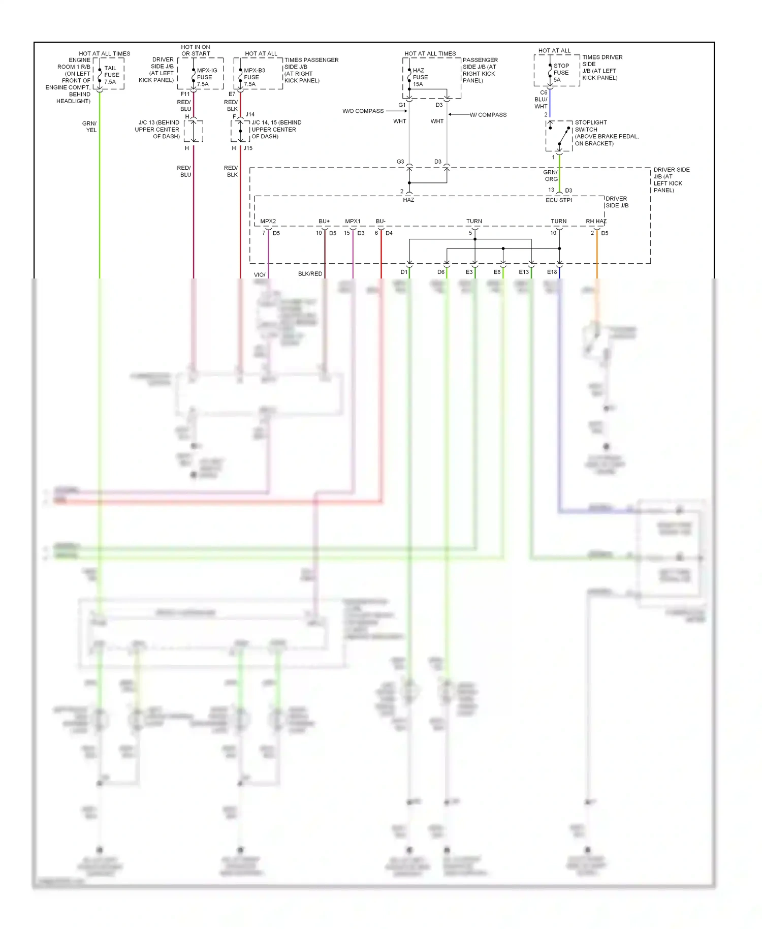 Lexus LS III facelift (2003-2006) combination meter wiring diagram  (13 of 25)