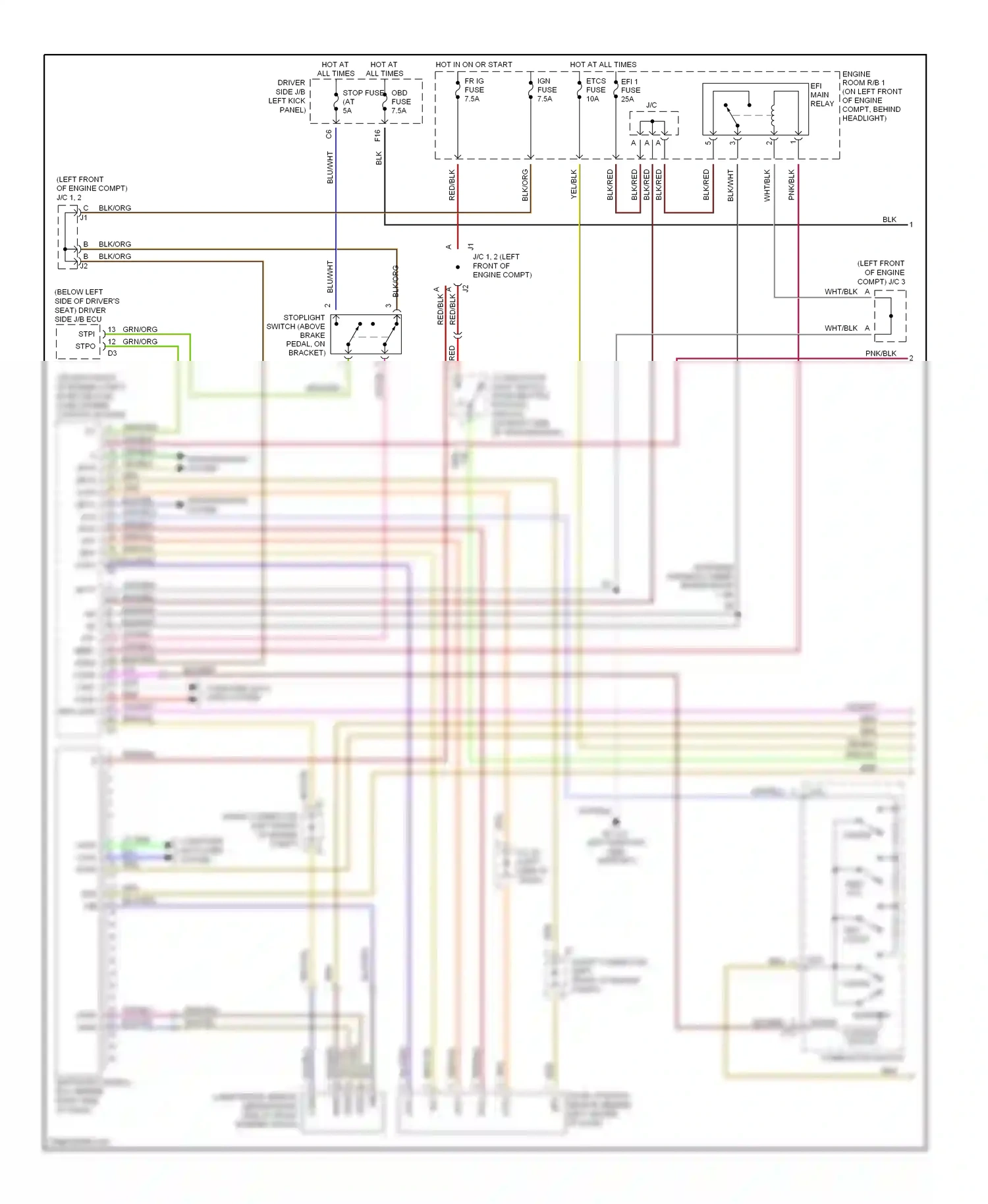 Lexus LS III facelift (2003-2006) combination switch wiring diagram  (1 of 9)