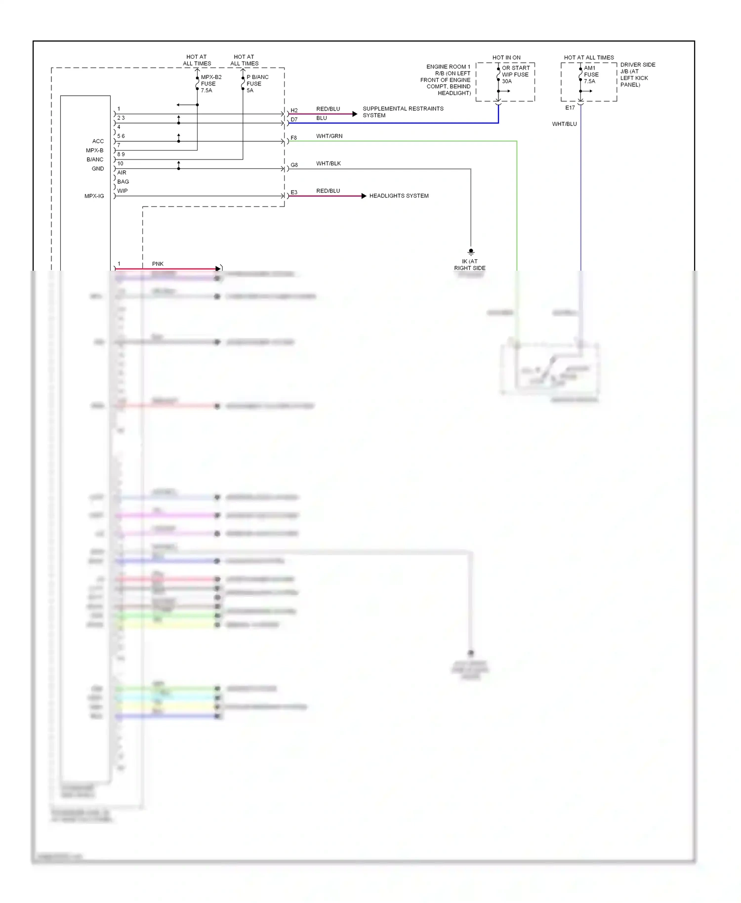 Lexus LS III facelift (2003-2006) computer data lines system wiring diagram  (28 of 51)