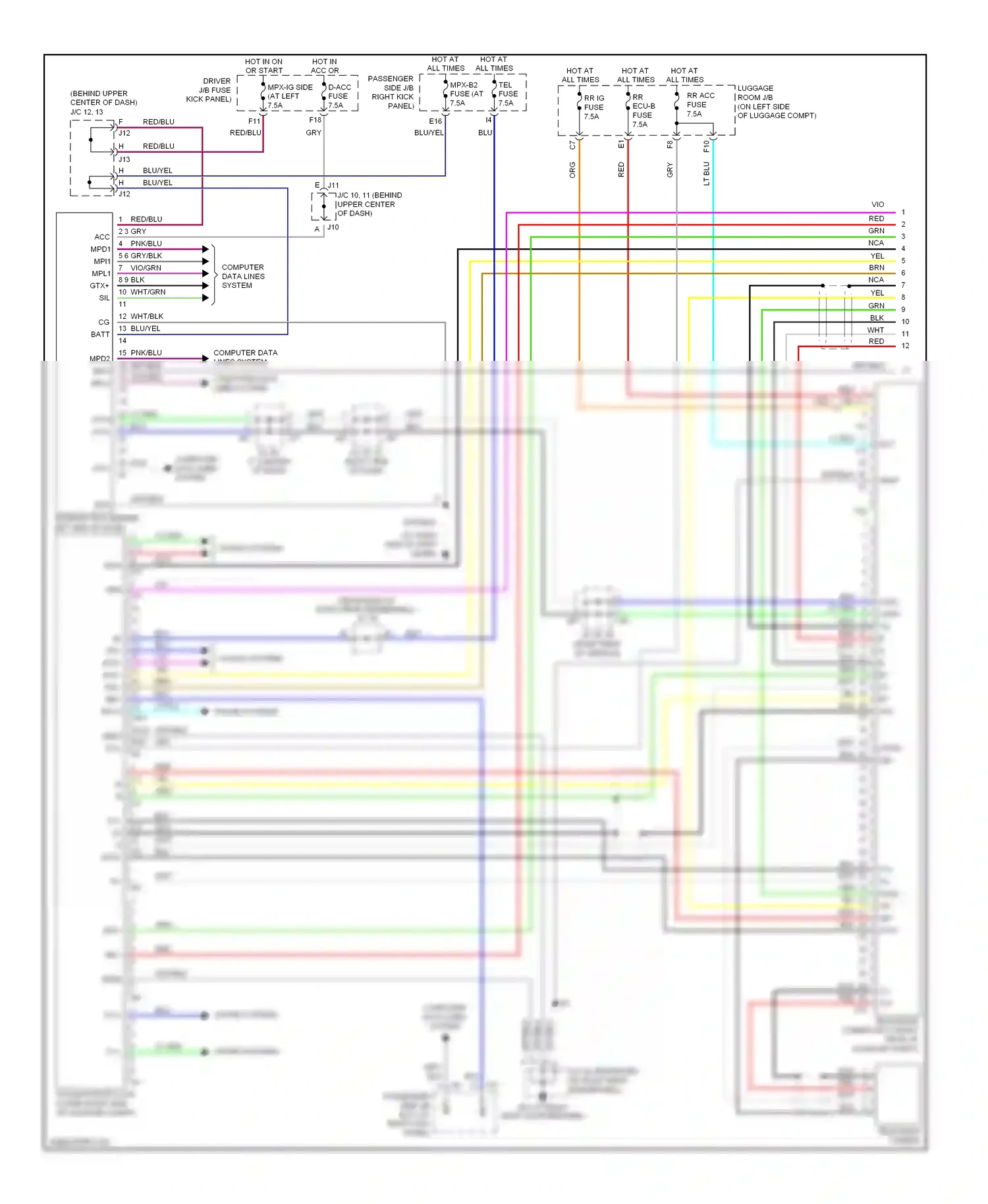 Lexus LS III facelift (2003-2006) computer data lines system wiring diagram  (40 of 51)