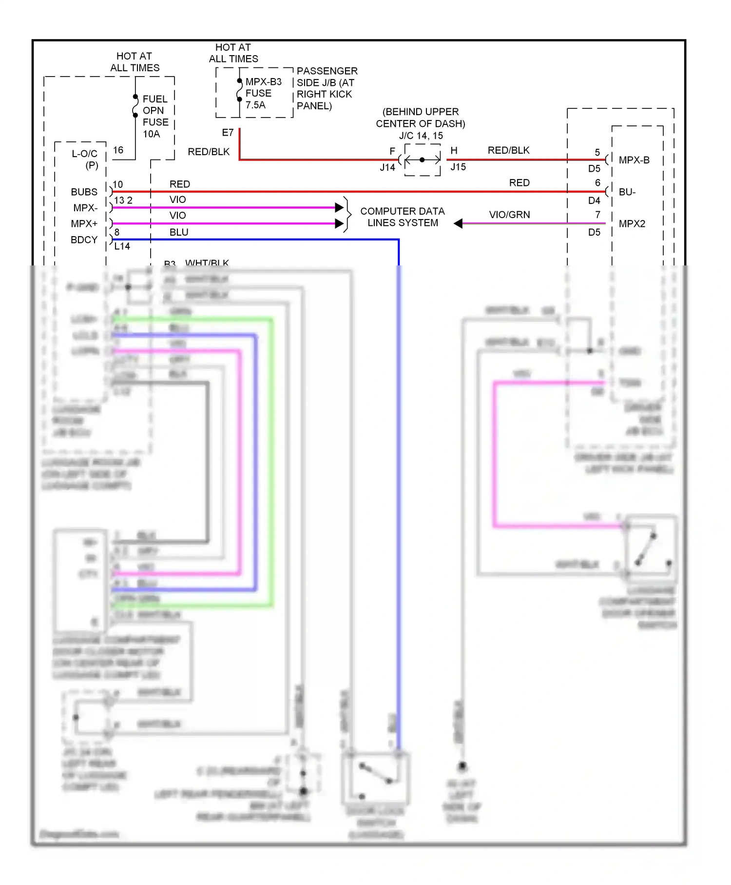 Lexus LS III facelift (2003-2006) computer data lines system wiring diagram  (50 of 51)