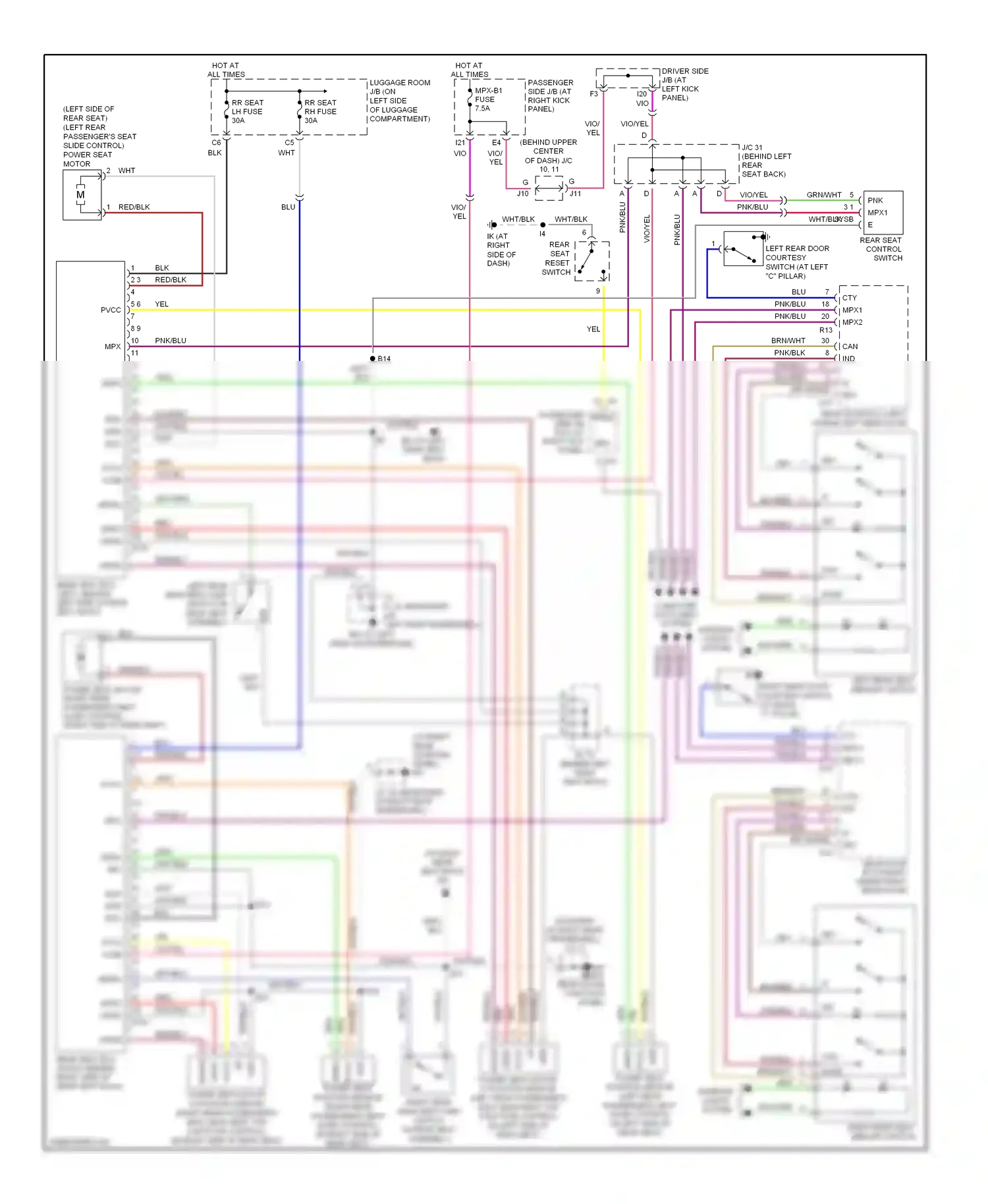 Lexus LS III facelift (2003-2006) down wiring diagram  (3 of 5)