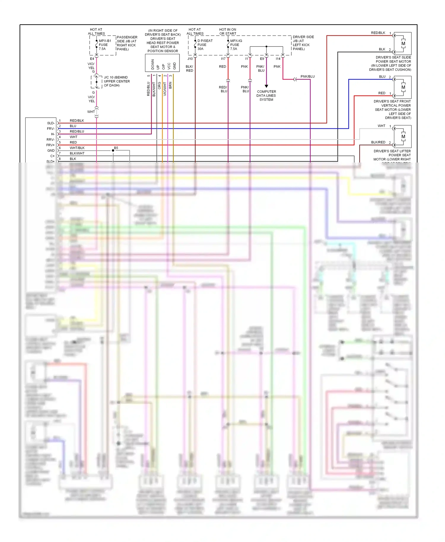 Lexus LS III facelift (2003-2006) driving position memory switch wiring diagram  (1 of 4)