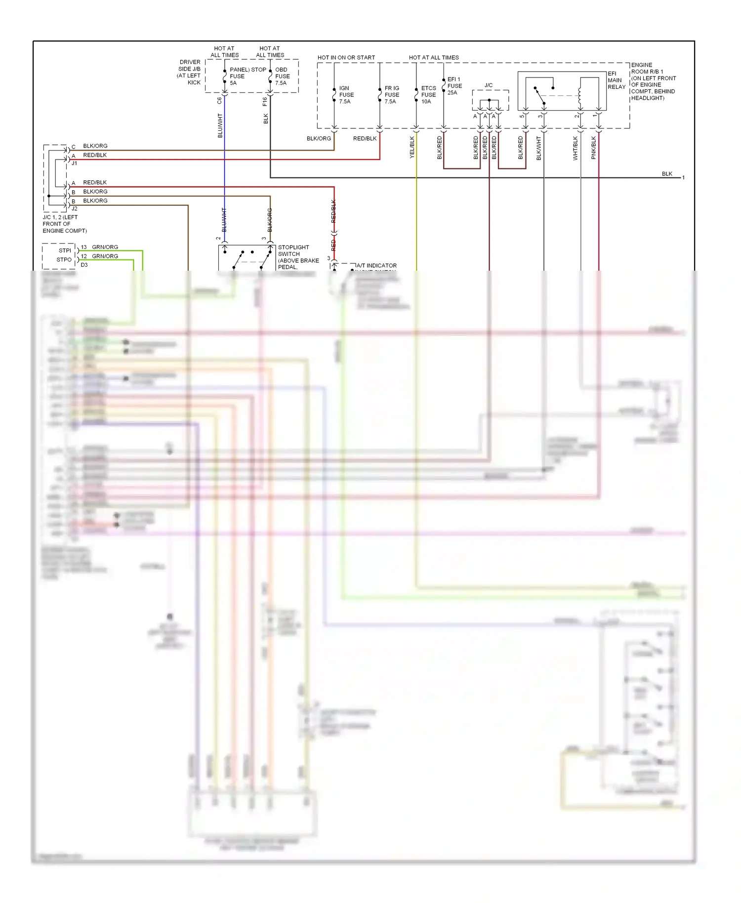 Lexus LS III facelift (2003-2006) engine compt) wiring diagram  (1 of 3)