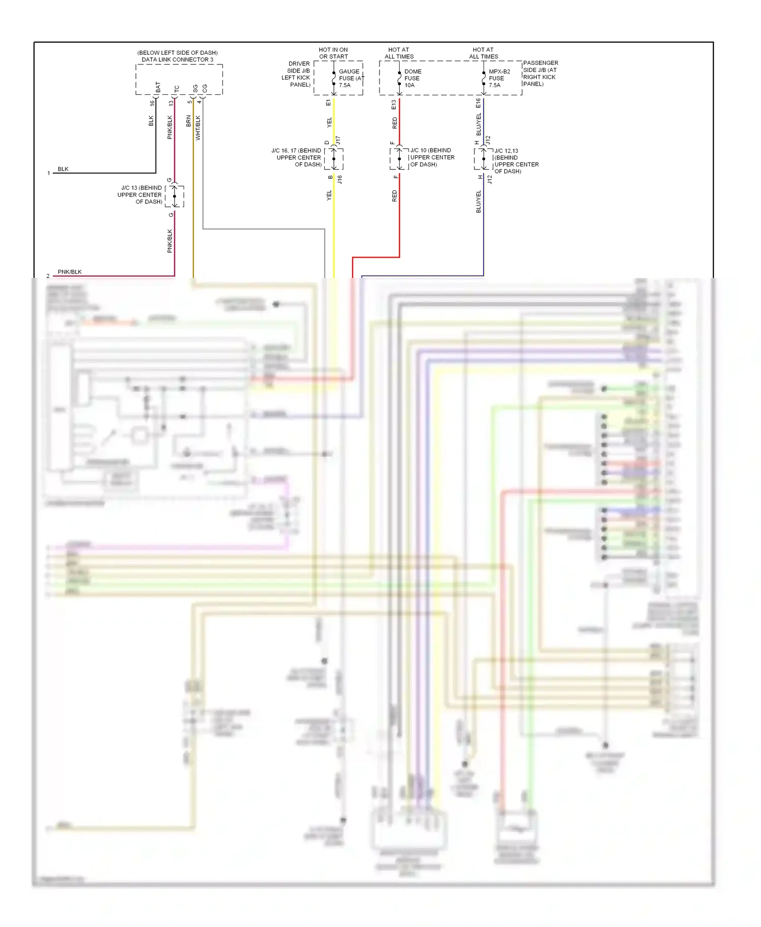 Lexus LS III facelift (2003-2006) engine control module (on left front of engine compt, in protective case) wiring diagram  (4 of 9)
