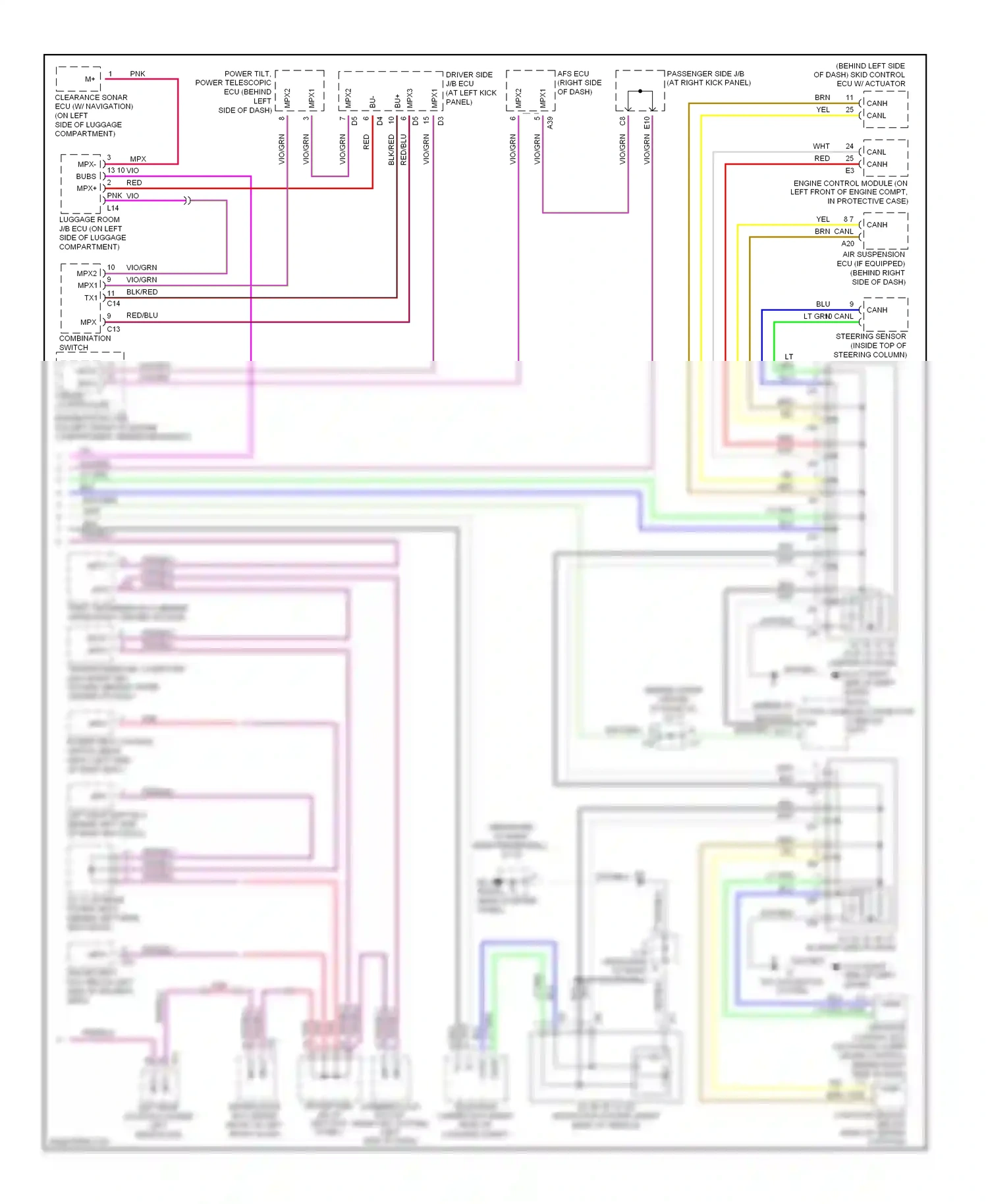 Lexus LS III facelift (2003-2006) engine control module (on left front of engine compt, in protective case) wiring diagram  (8 of 9)