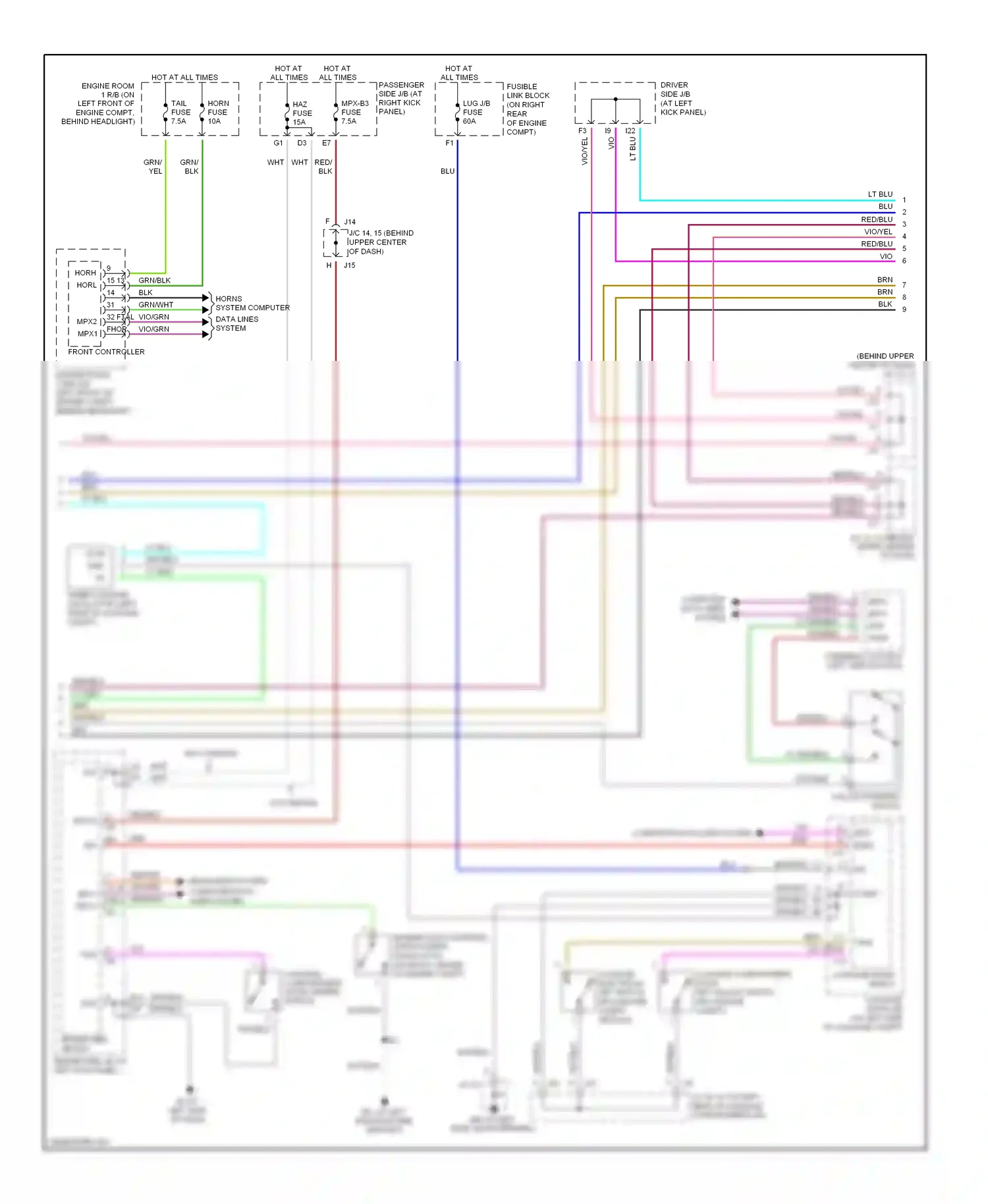 Lexus LS III facelift (2003-2006) front controller wiring diagram  (6 of 8)