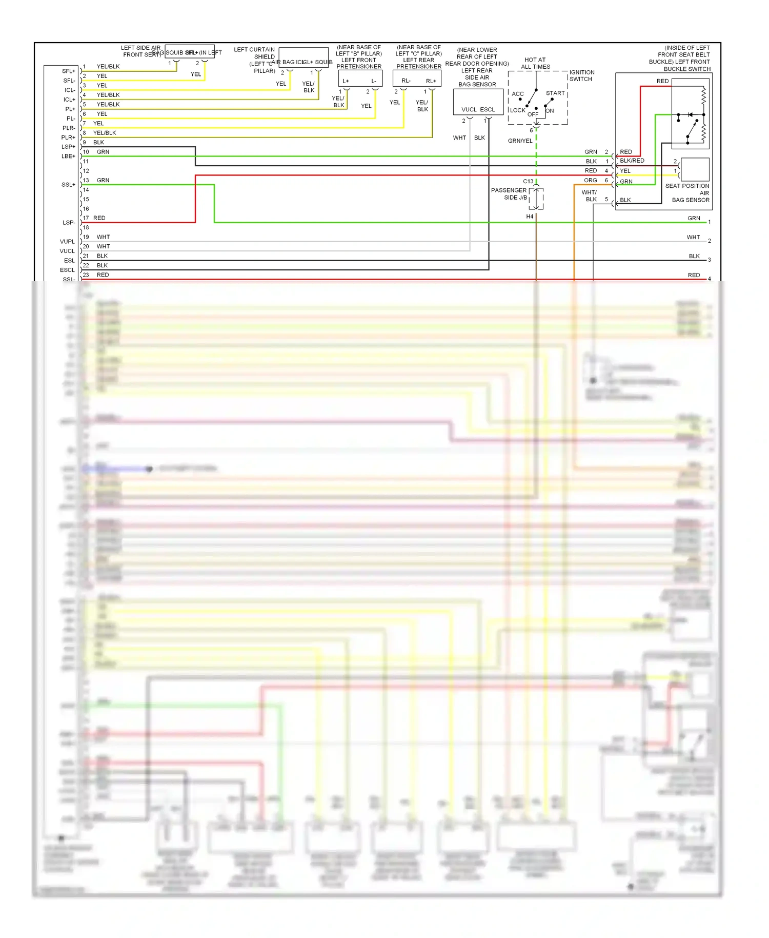 Lexus LS III facelift (2003-2006) ignition switch wiring diagram  (7 of 8)