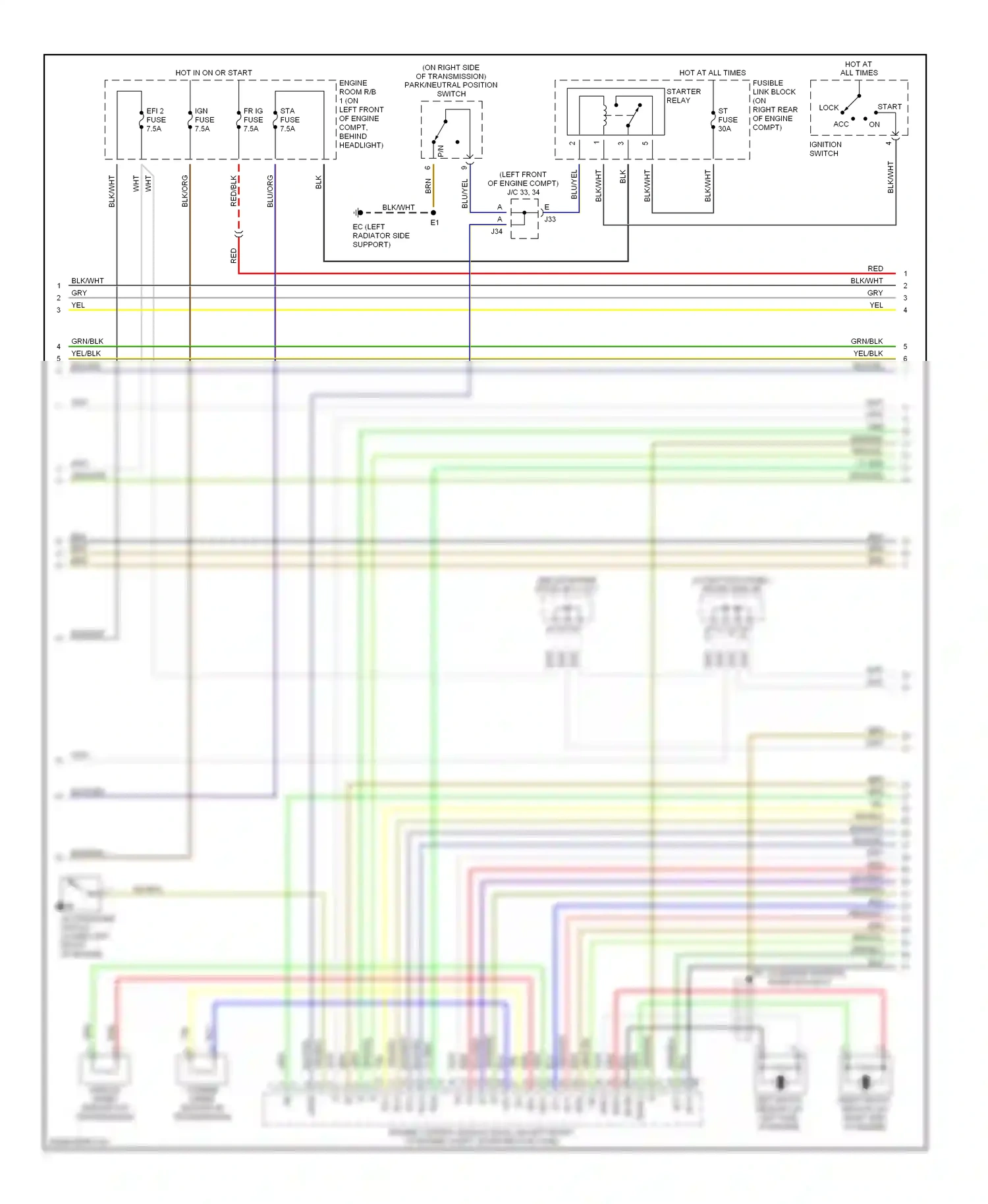 Lexus LS III facelift (2003-2006) ignition switch wiring diagram  (8 of 8)