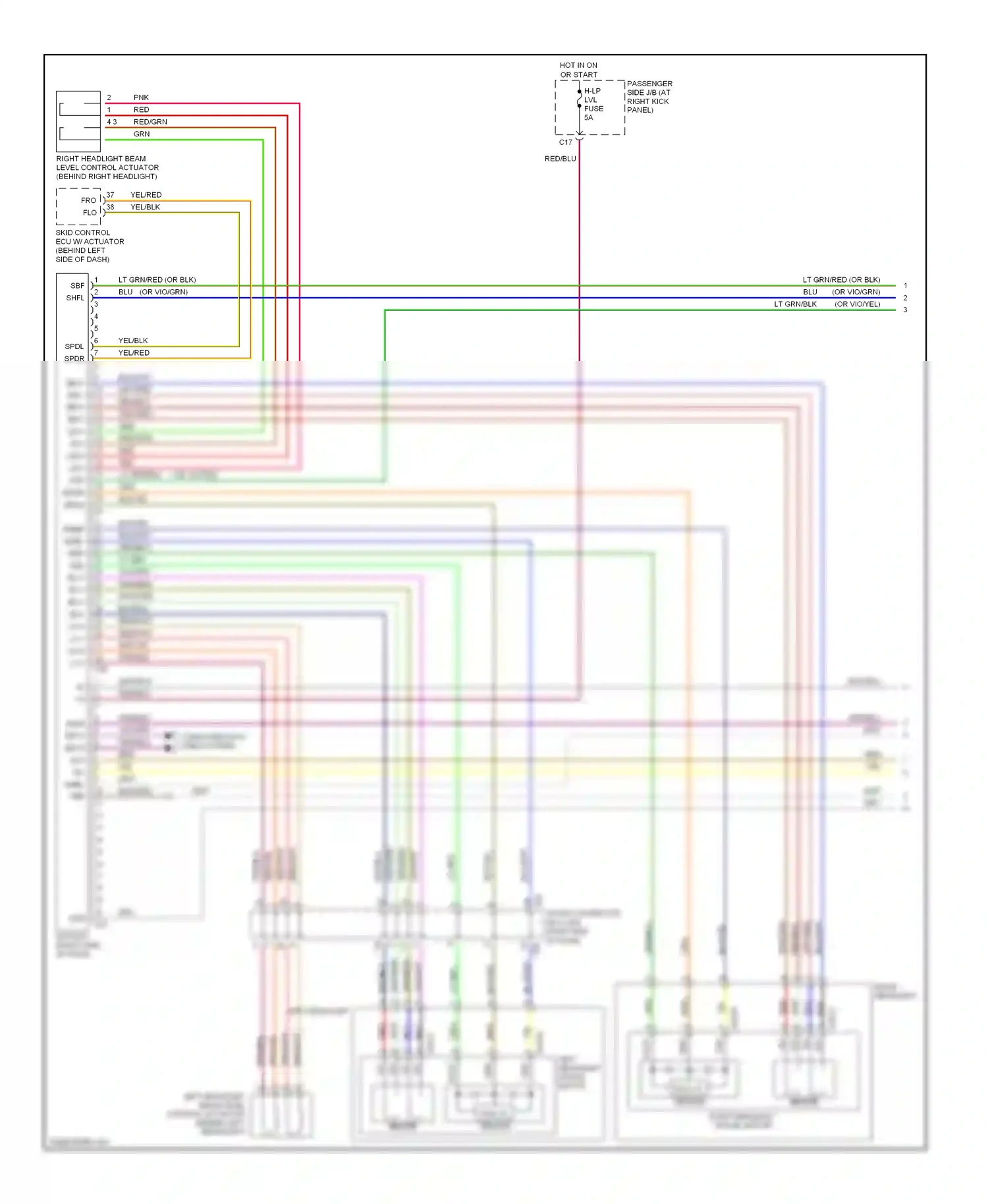 Lexus LS III facelift (2003-2006) left headlight wiring diagram  (1 of 1)