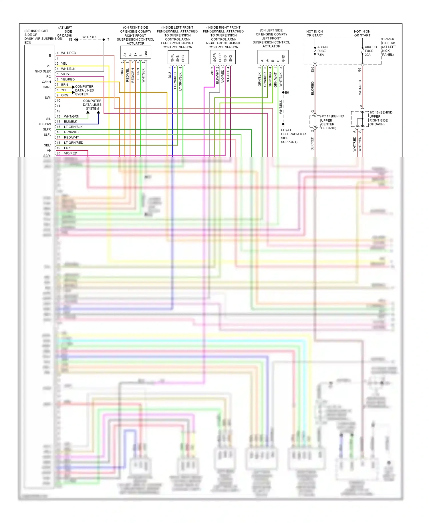 Lexus LS III facelift (2003-2006) steering sensor wiring diagram  (1 of 2)