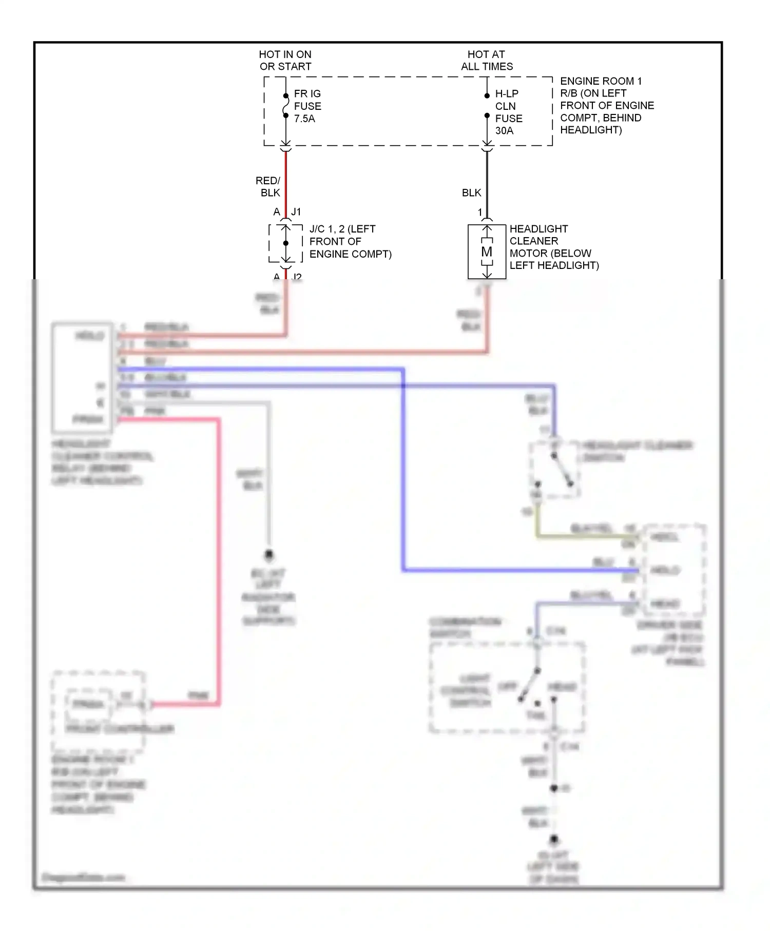 Lexus LS III facelift (2003-2006) tail wiring diagram  (1 of 1)