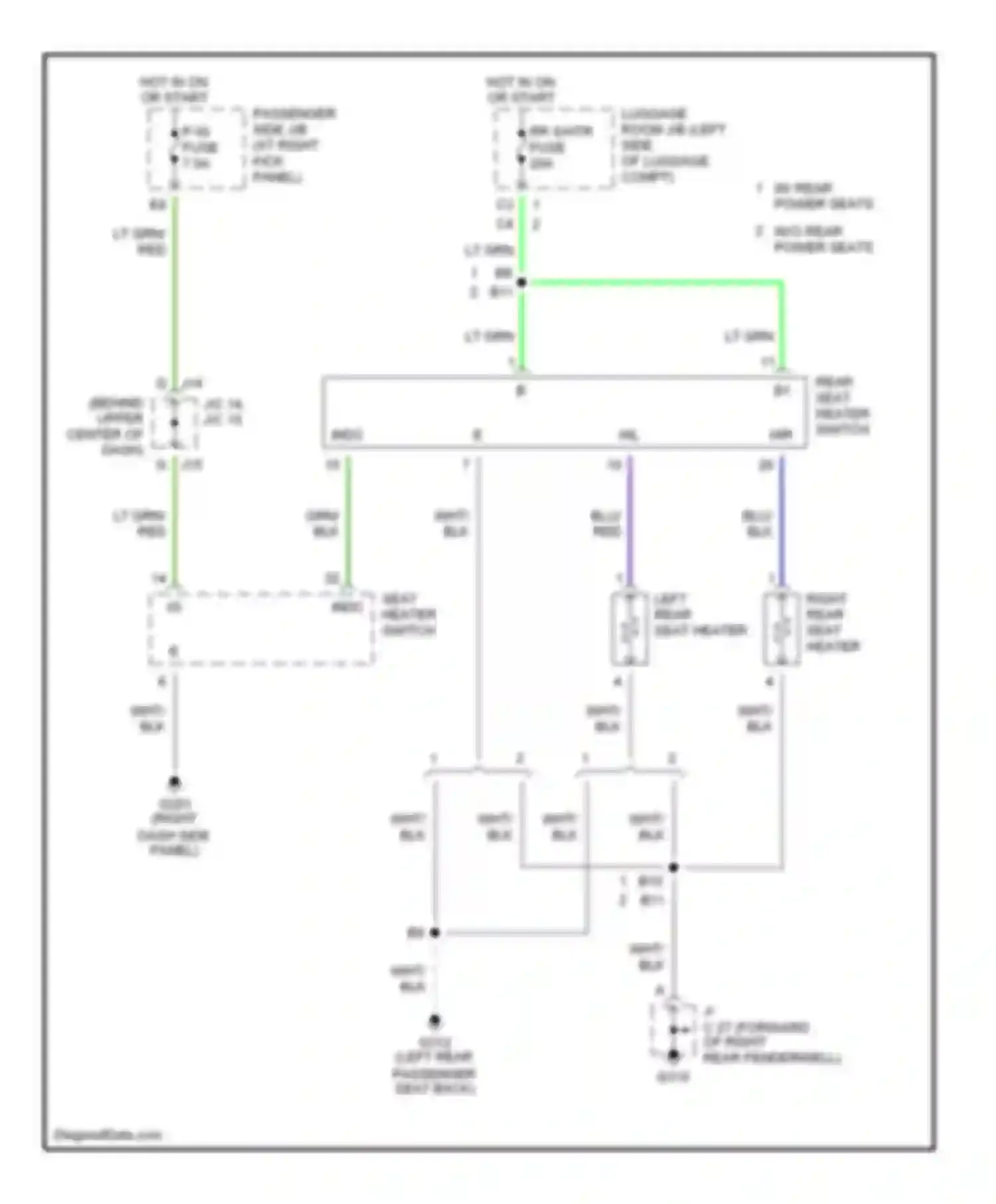 LS Lexus III (2000-2003): Heated seats circuit, rear