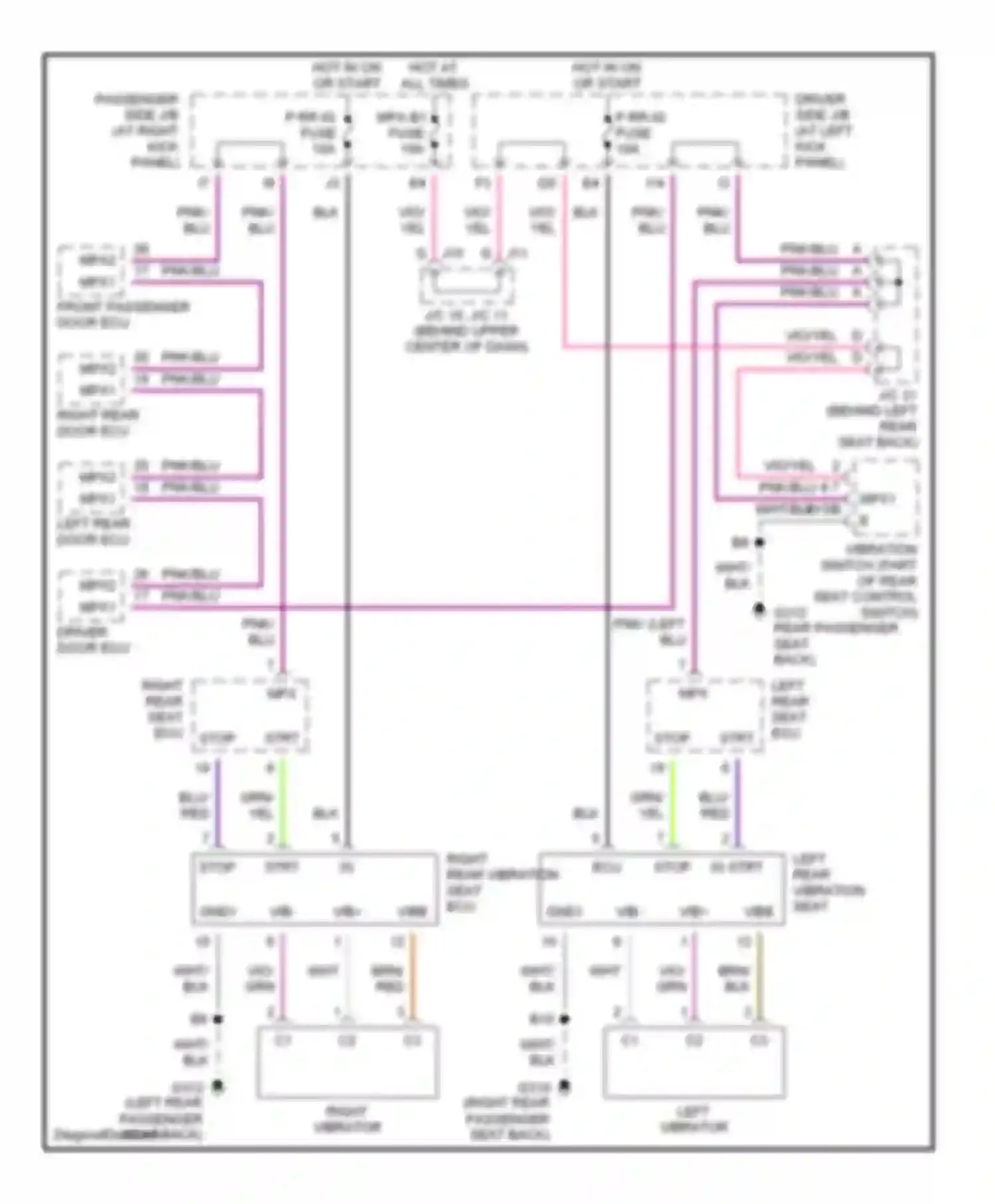 LS Lexus III (2000-2003): Rear vibrating seats circuit