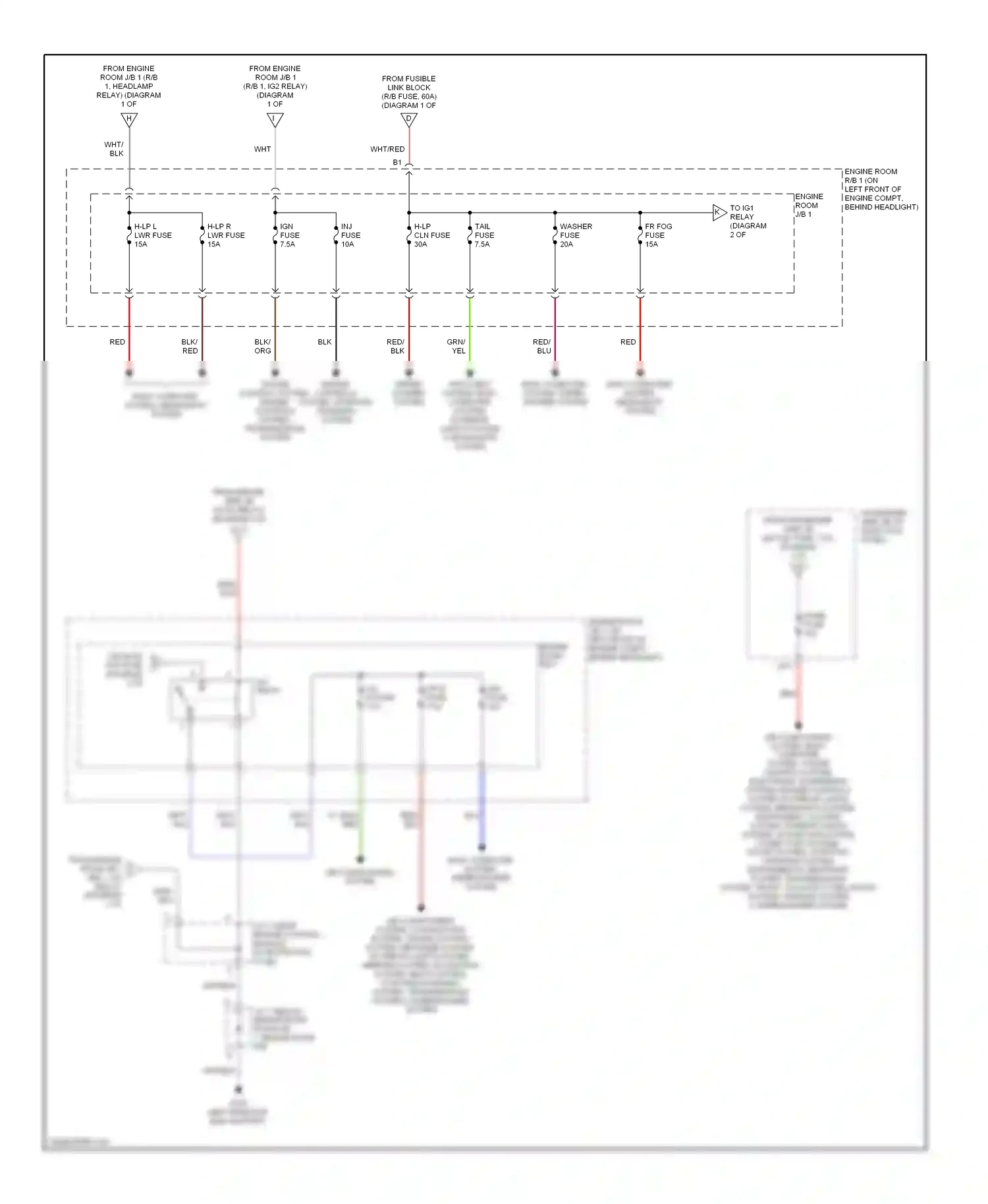 Lexus LS III (2000-2003) body computer system, wiper/washer system wiring diagram  (1 of 1)