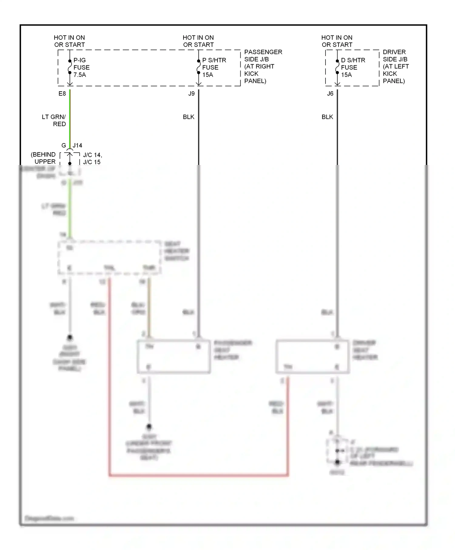 Lexus LS III (2000-2003) driver side j/b (at left kick panel) wiring diagram  (22 of 33)