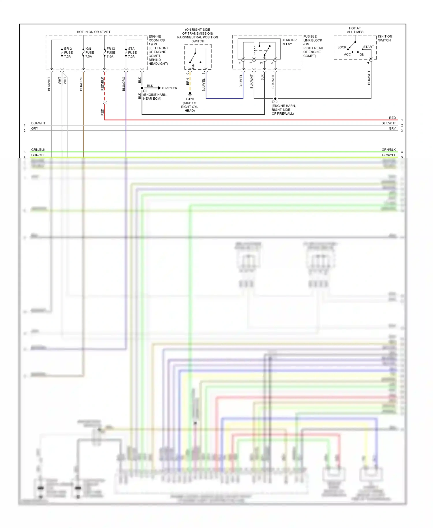 Lexus LS III (2000-2003) ignition switch wiring diagram  (5 of 5)