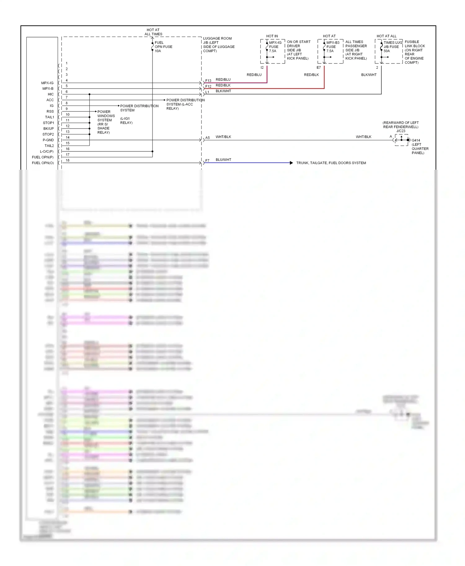 Lexus LS III (2000-2003) left quarter panel) wiring diagram  (4 of 5)