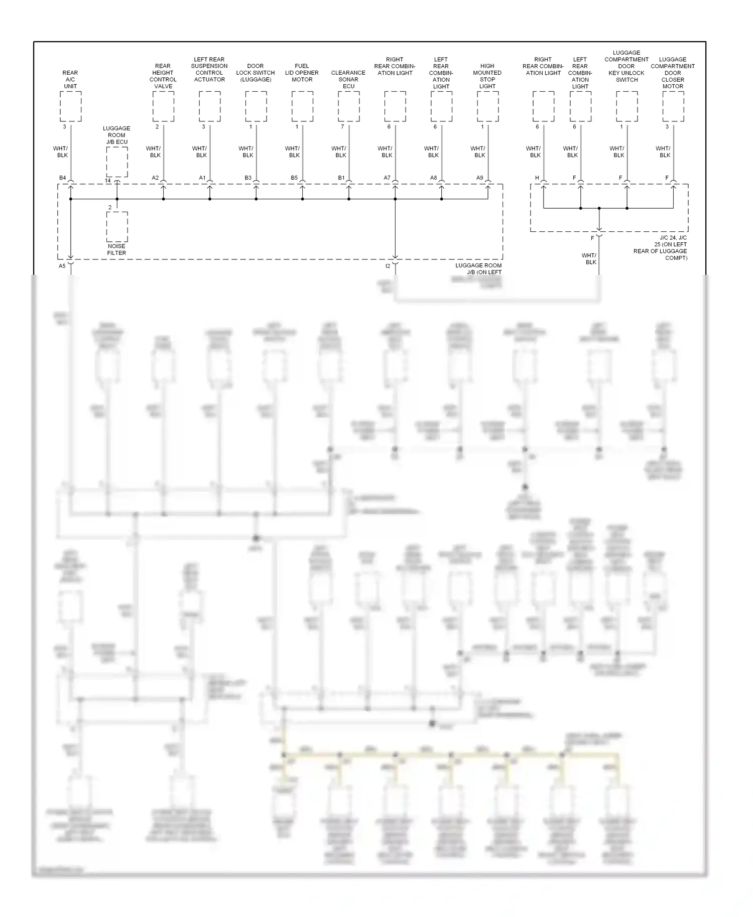 Lexus LS III (2000-2003) left rear combin- ation light wiring diagram  (1 of 1)
