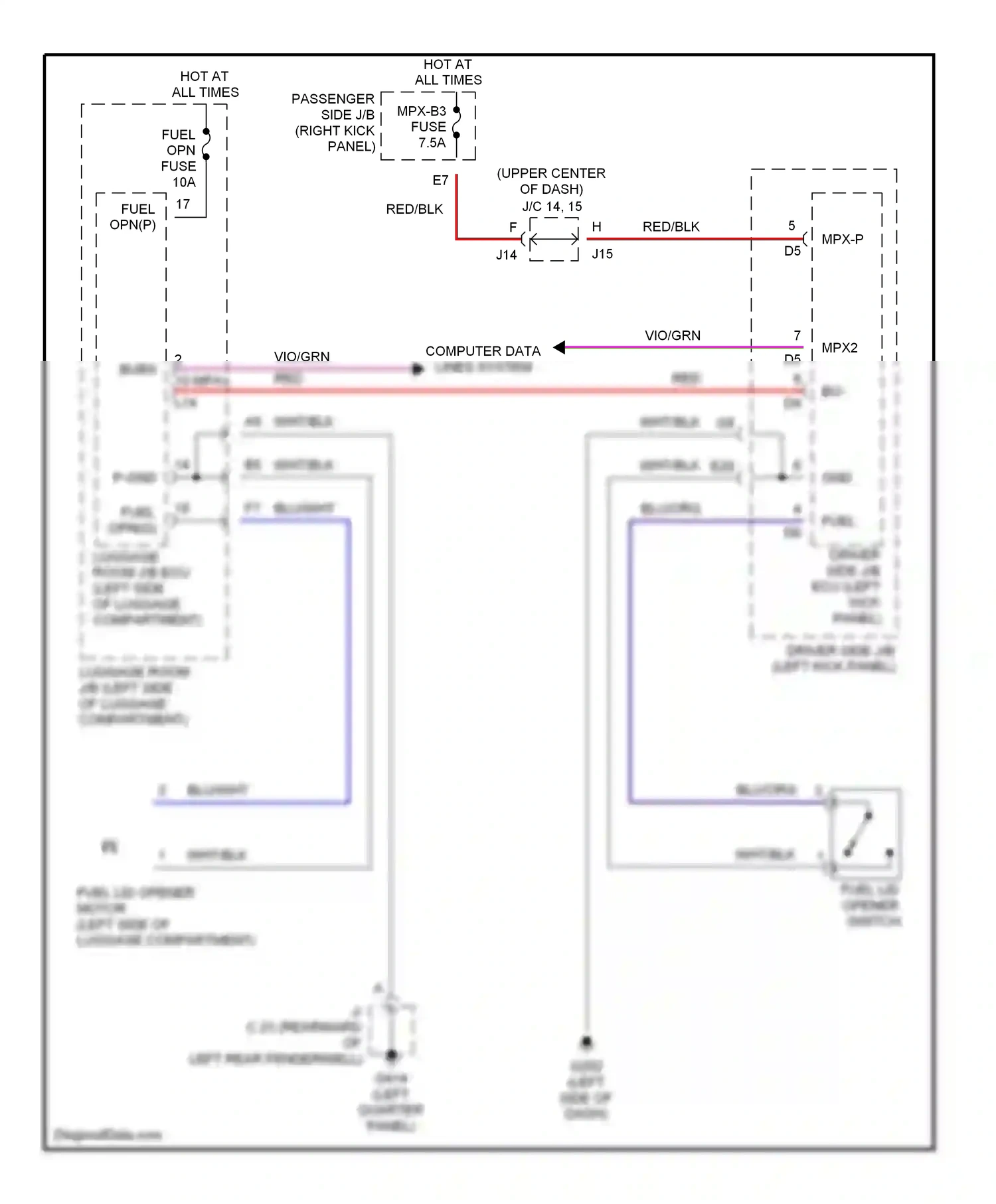 Lexus LS III (2000-2003) mpx-p wiring diagram  (1 of 2)