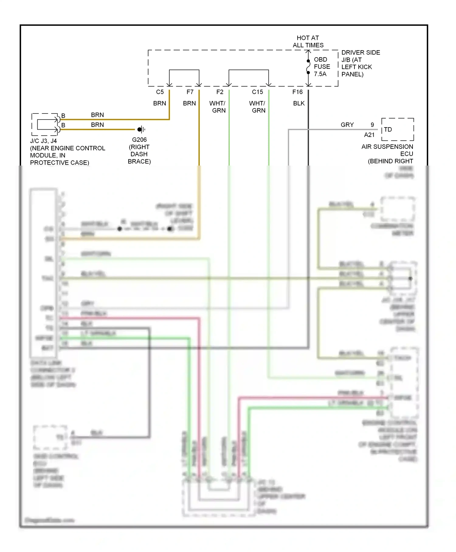 Lexus LS III (2000-2003) (near engine control module, in protective case) wiring diagram  (1 of 1)