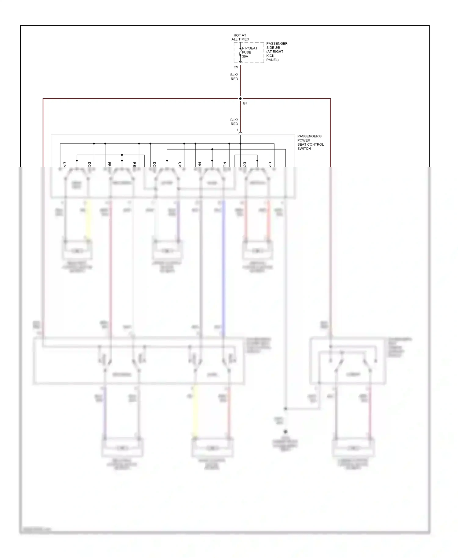 Lexus LS III (2000-2003) reclining wiring diagram  (1 of 1)