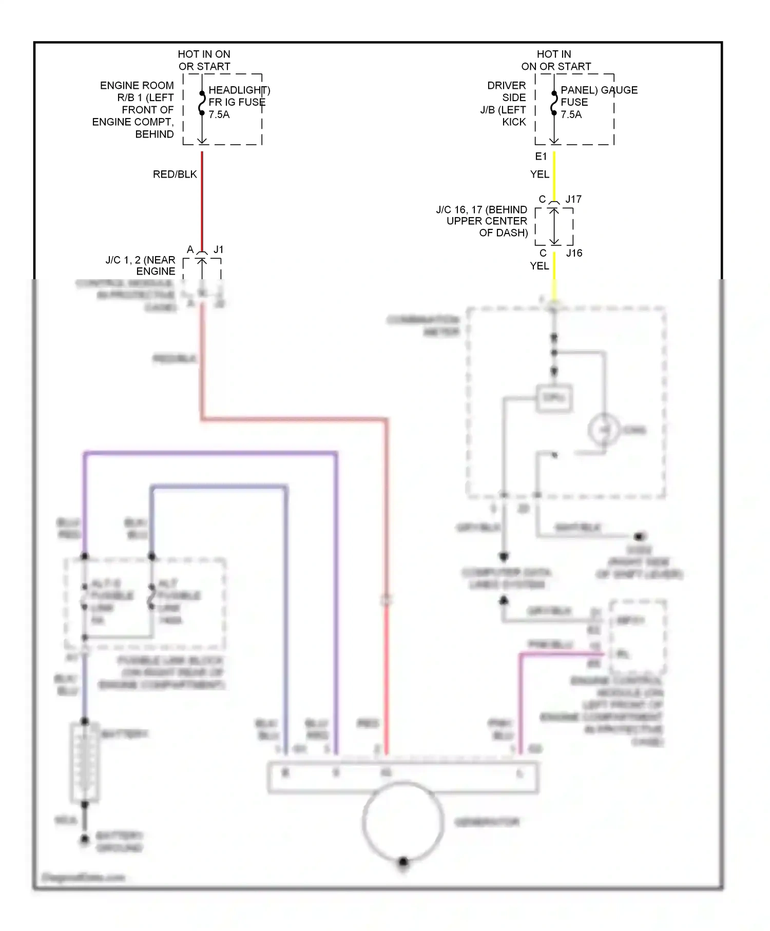 Lexus LS III (2000-2003) red/blk wiring diagram  (32 of 40)