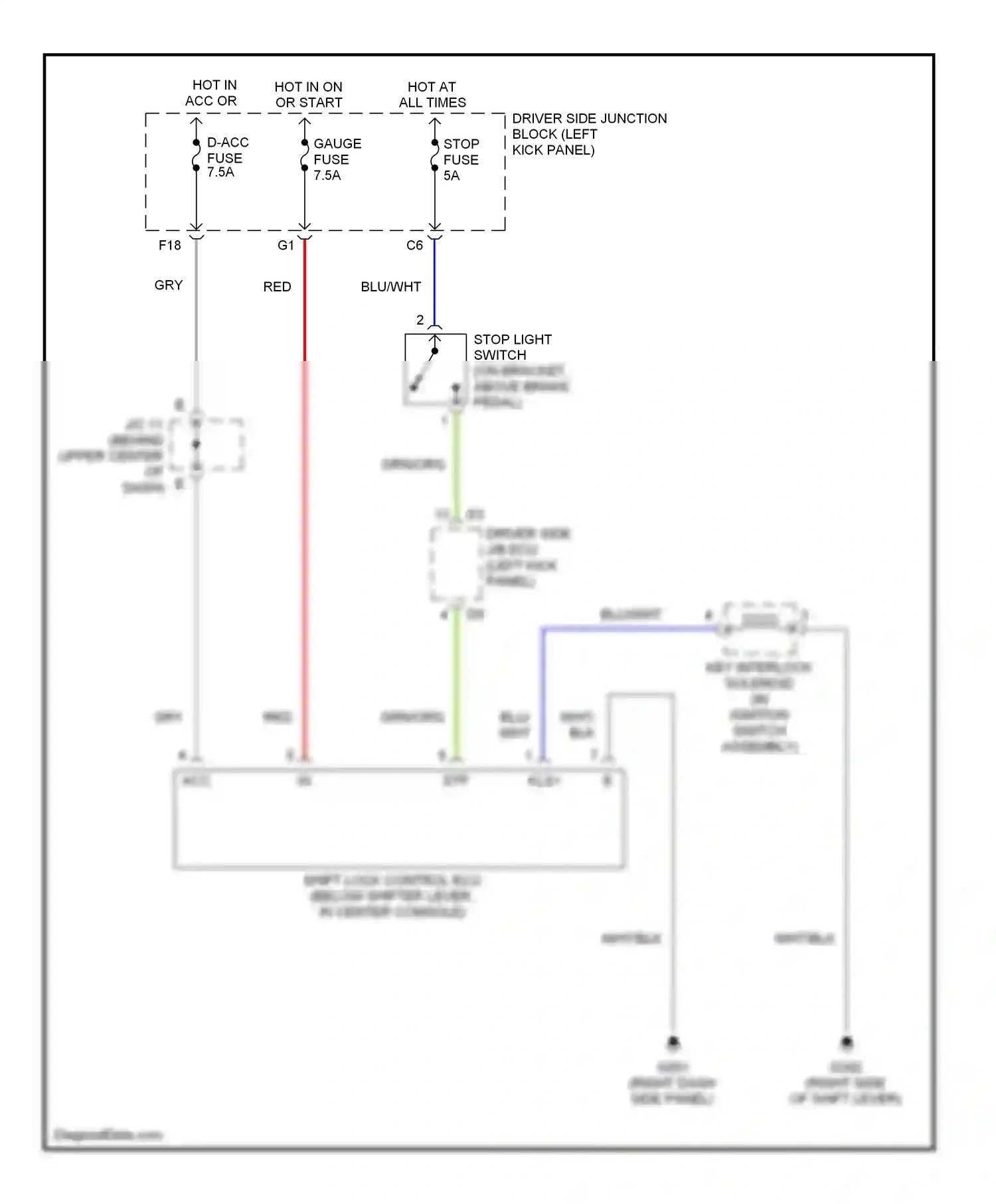 Lexus LS III (2000-2003) (right dash side panel) wiring diagram  (11 of 11)