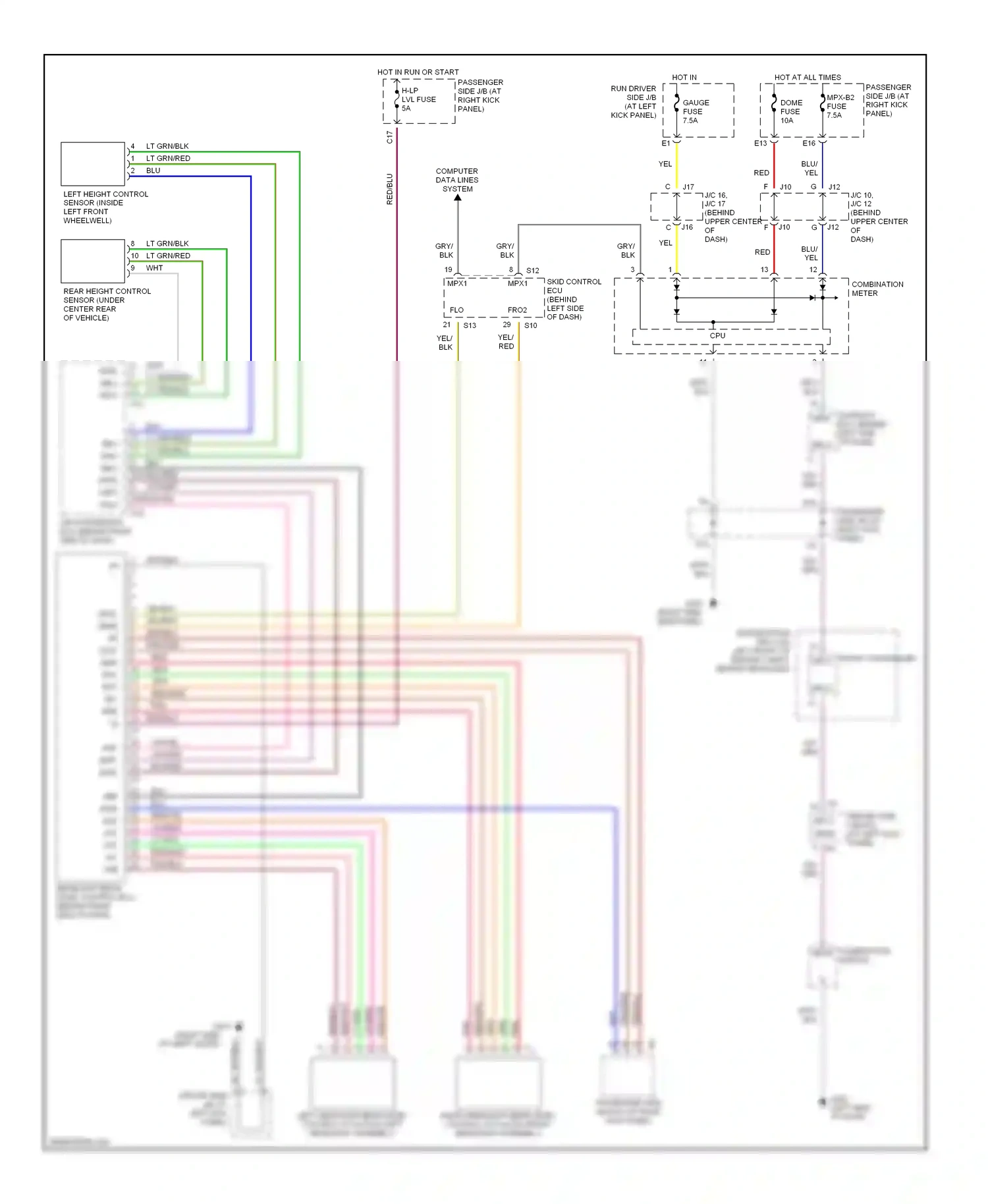 Lexus LS III (2000-2003) (right side side panel) wiring diagram  (5 of 10)