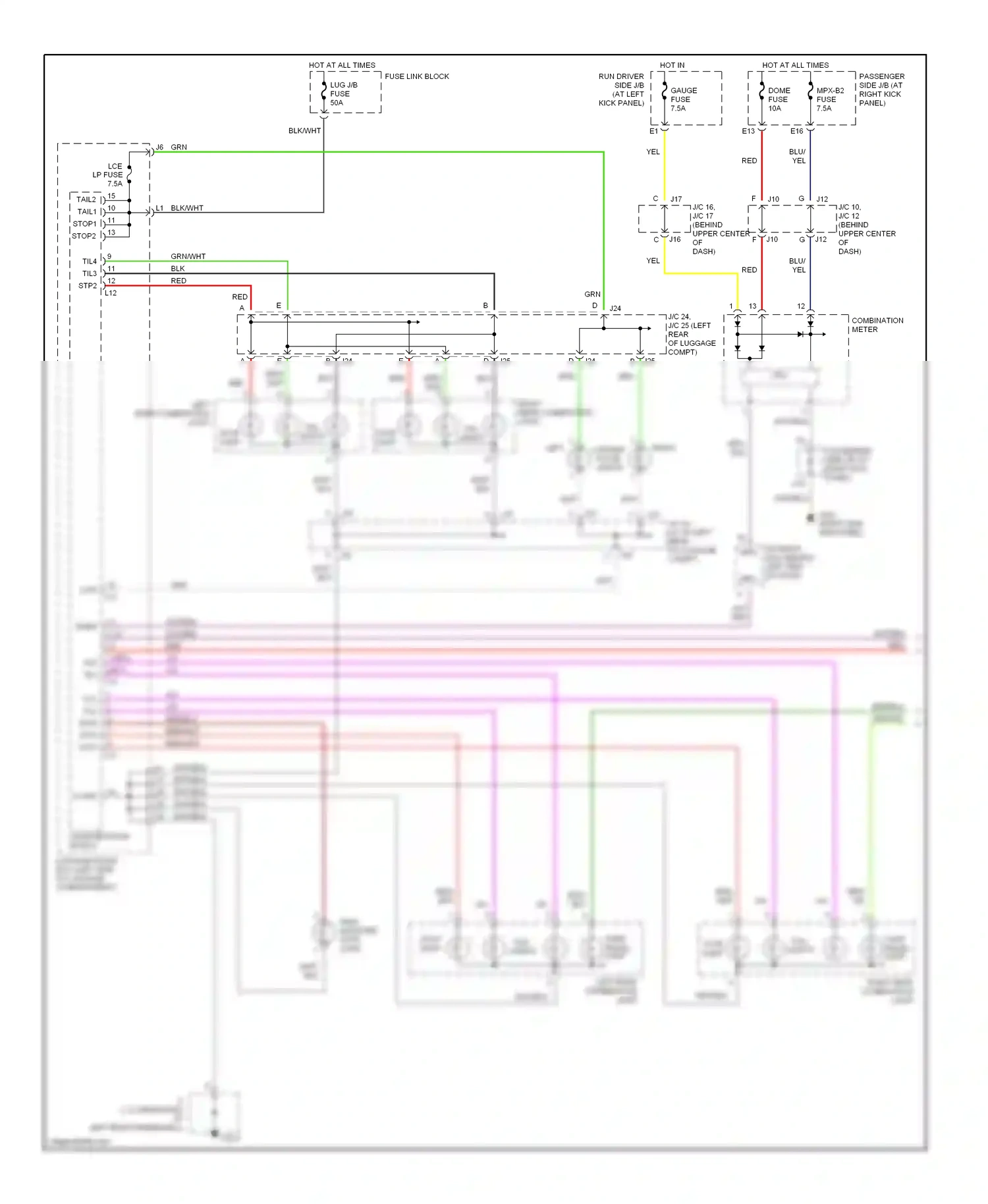 Lexus LS III (2000-2003) (right side side panel) wiring diagram  (2 of 10)