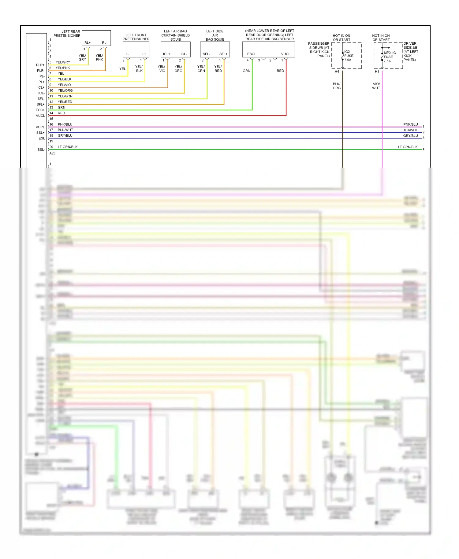 Lexus LS III (2000-2003) rl- rl+ wiring diagram  (1 of 1)