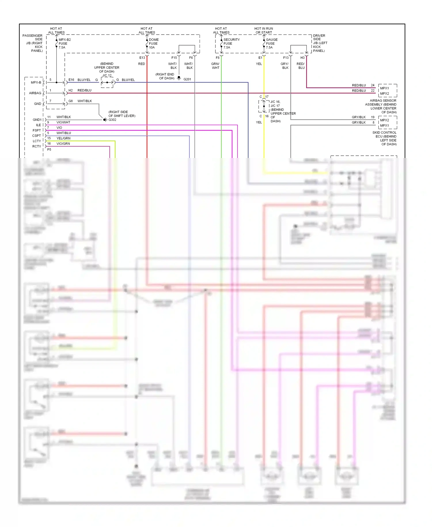 Lexus LS III (2000-2003) security fuse wiring diagram  (2 of 5)