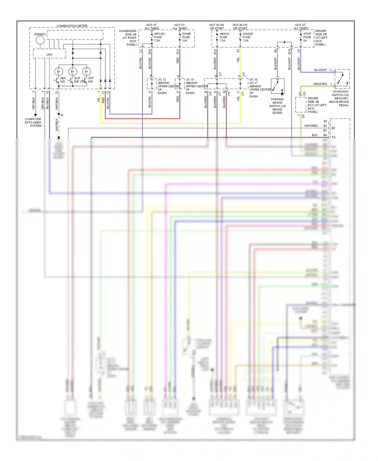 Lexus LS III (2000-2003) speedo wiring diagram  (1 of 2)