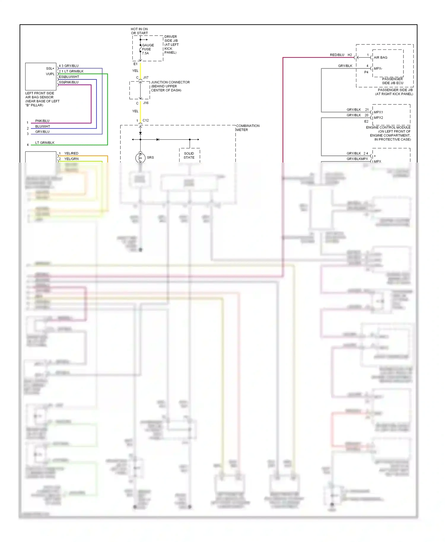 Lexus LS III (2000-2003) +sr -sr wiring diagram  (1 of 1)