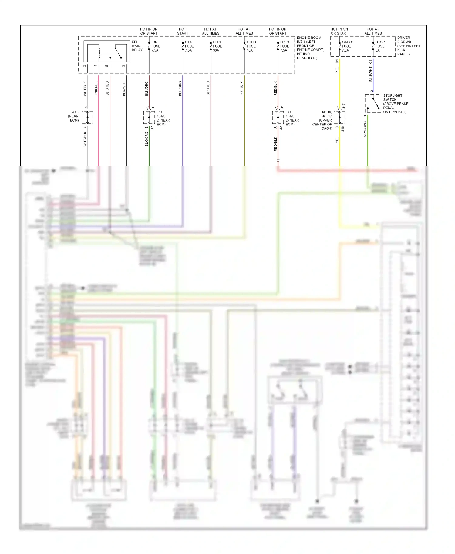Lexus LS III (2000-2003) tac wiring diagram  (1 of 3)