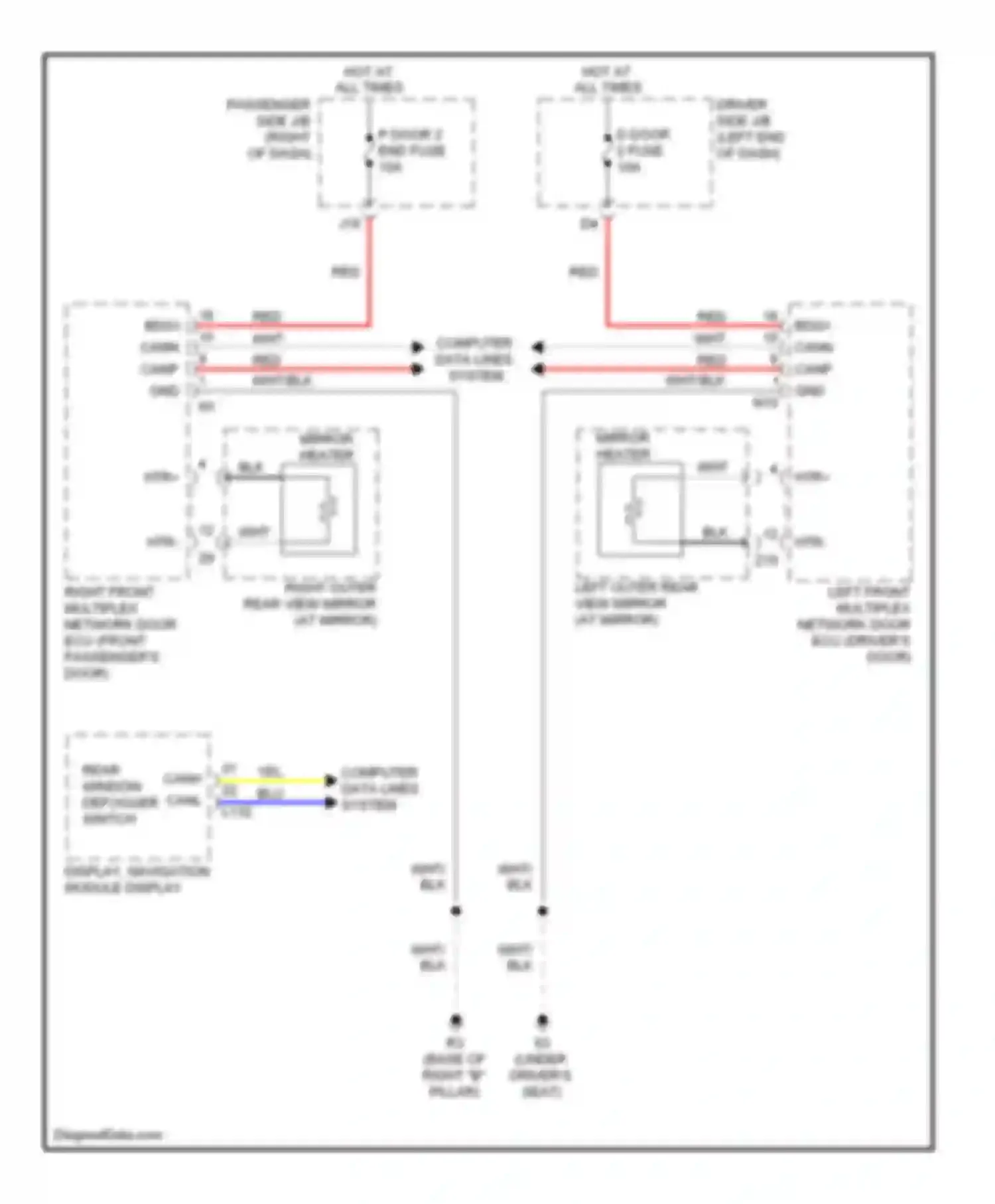 LS Lexus IV (2006-2012): Heated mirrors circuit